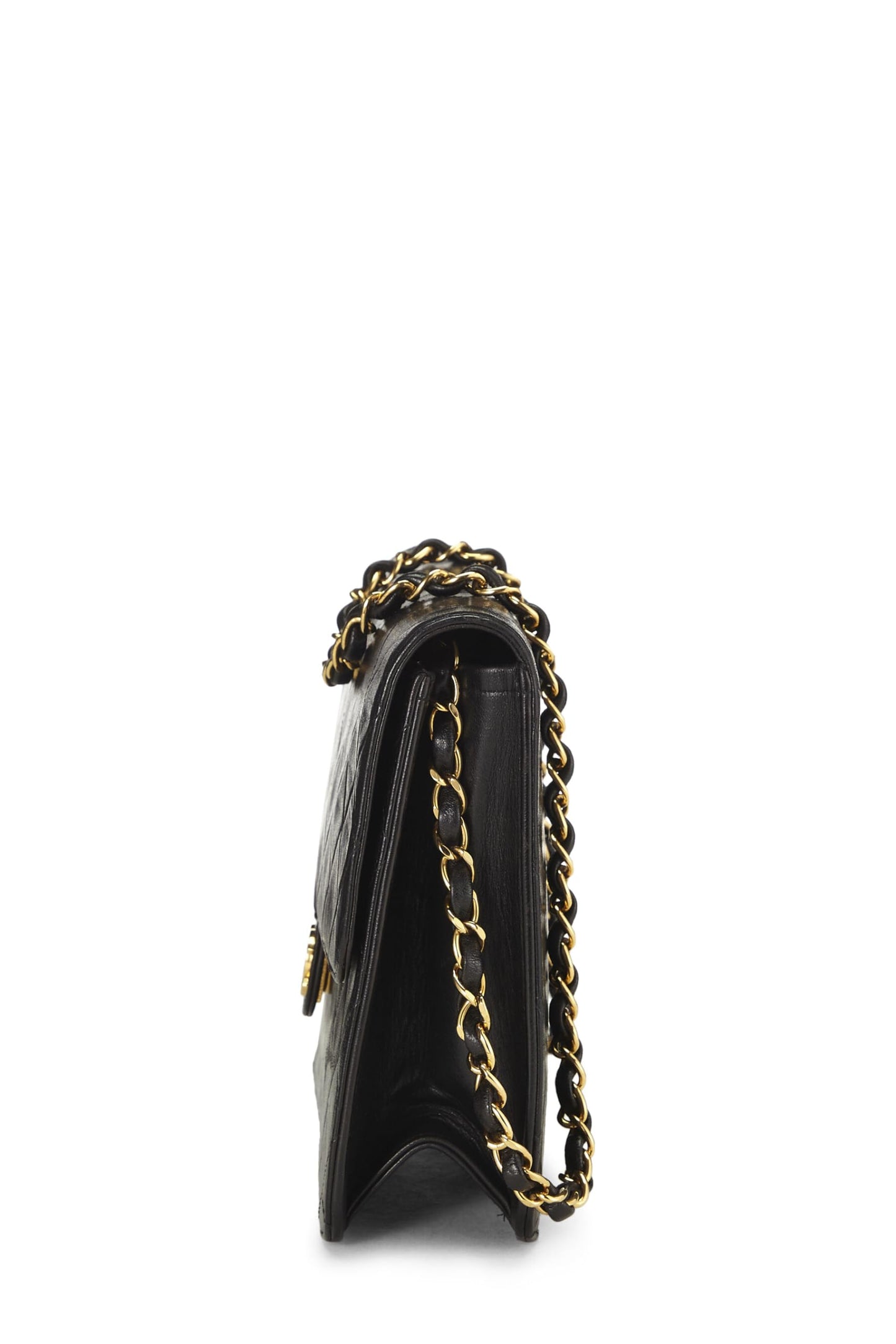Chanel,  Black Quilted Lambskin Ex Flap Medium, Black