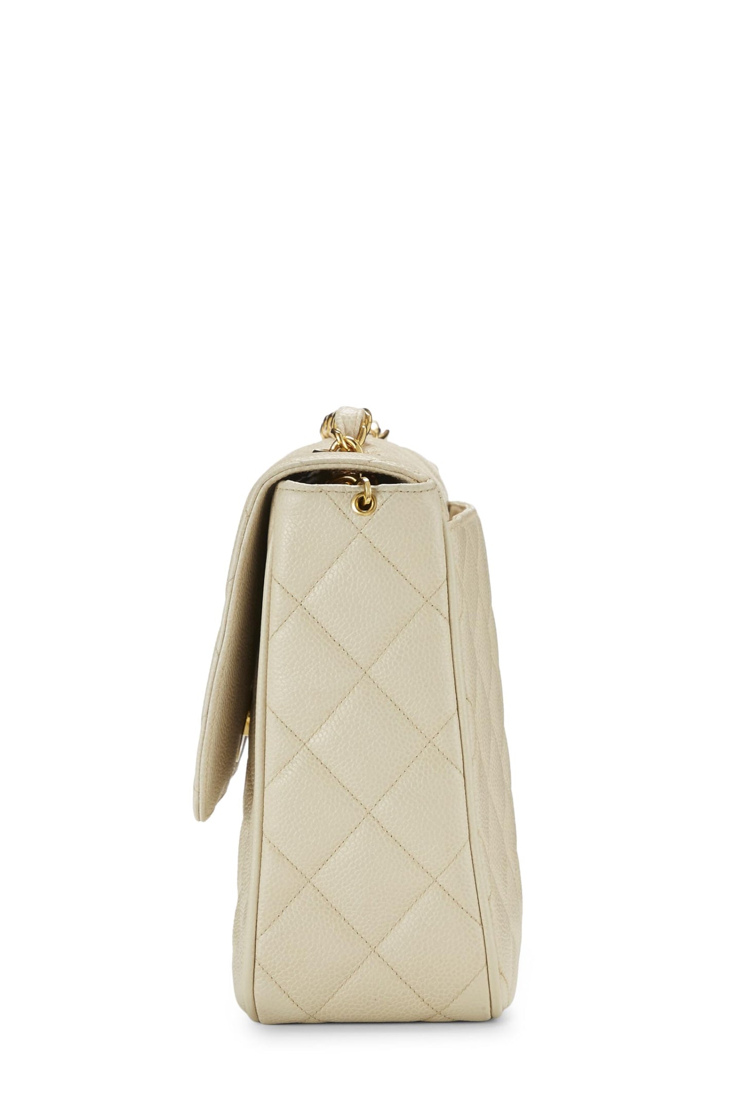 Chanel,  White Quilted Caviar Big 'CC' Square Flap, White