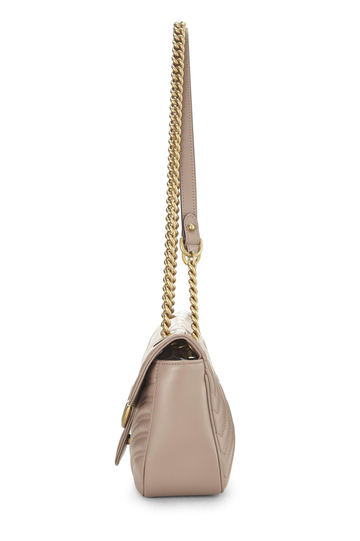 Gucci,  Beige Leather GG Marmont Shoulder Bag Small, Beige
