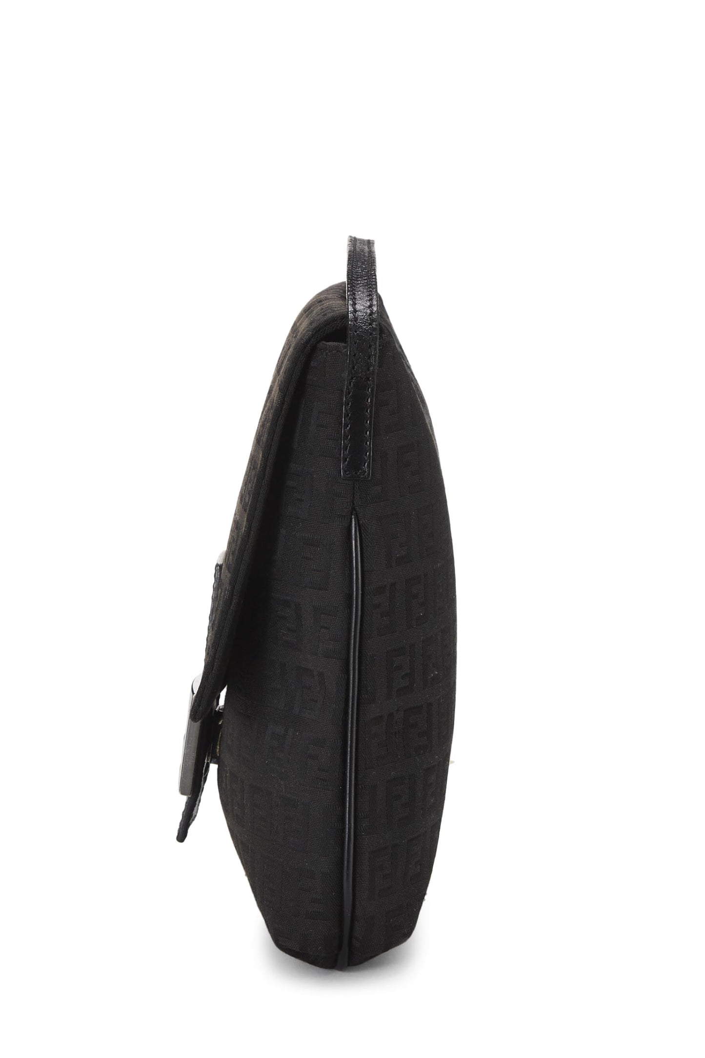 Fendi,  Black Zucchino Canvas Tube Messenger Small, Black
