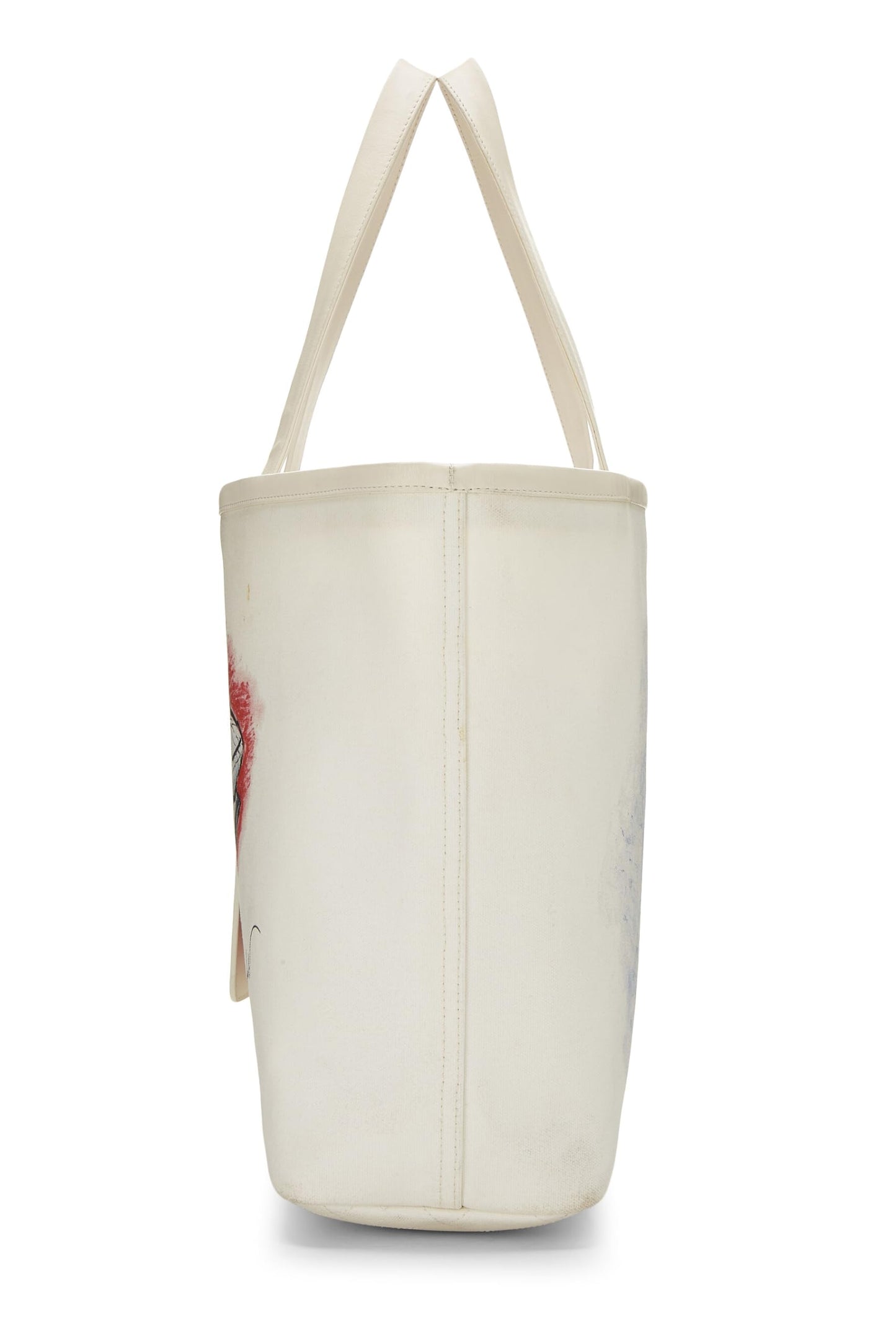 Chanel,  White Canvas Mobile Art Tote, White