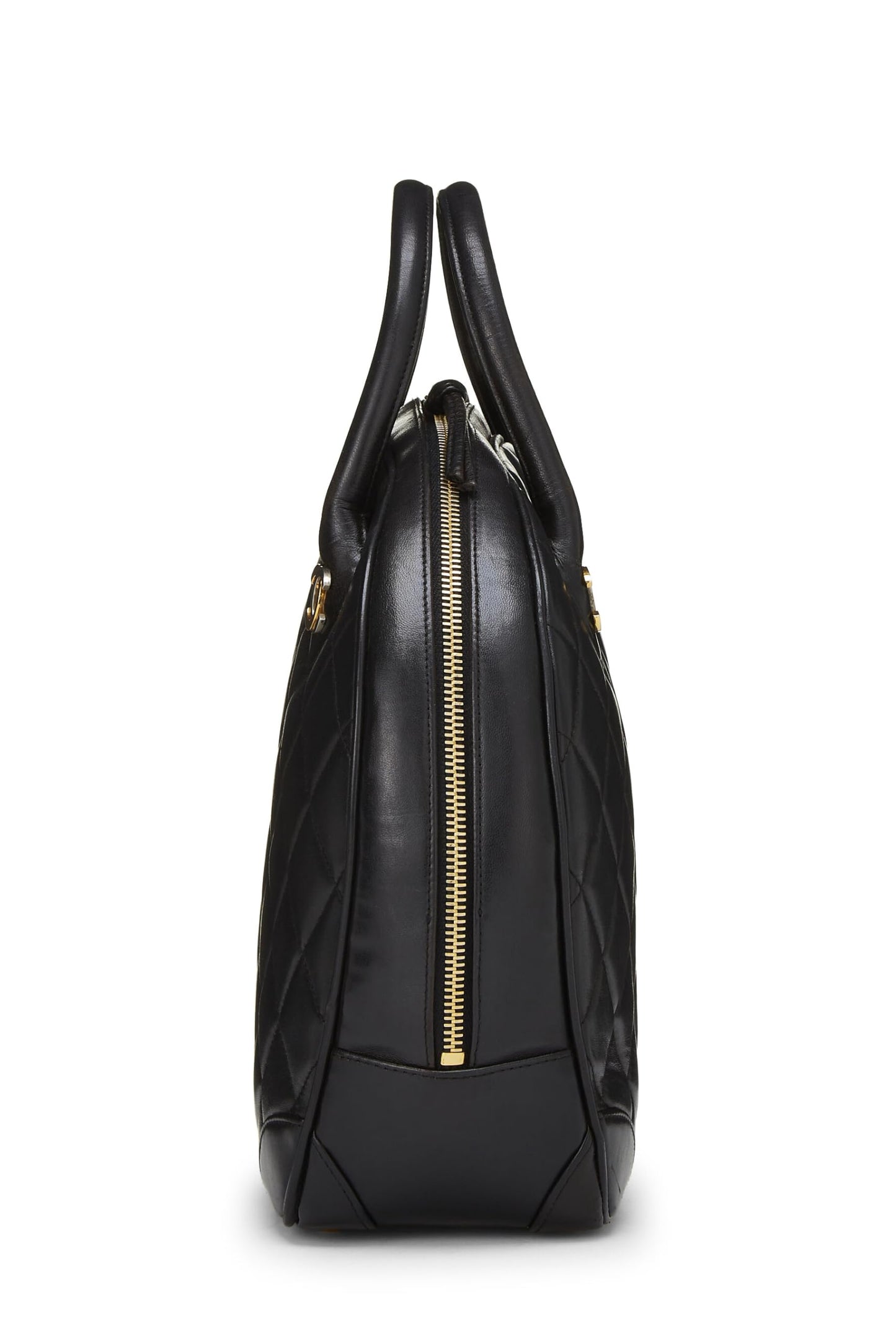 Chanel,  Black Quilted Lambskin Paris Limited Bowler Small, Black