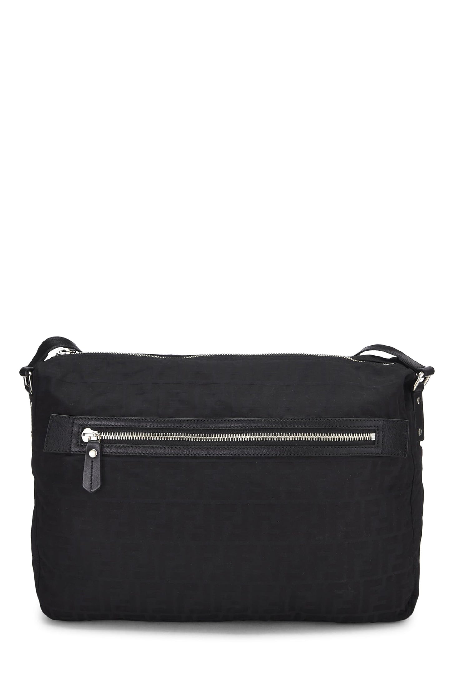 Fendi,  Black Zucchino Nylon Messenger Bag, Black