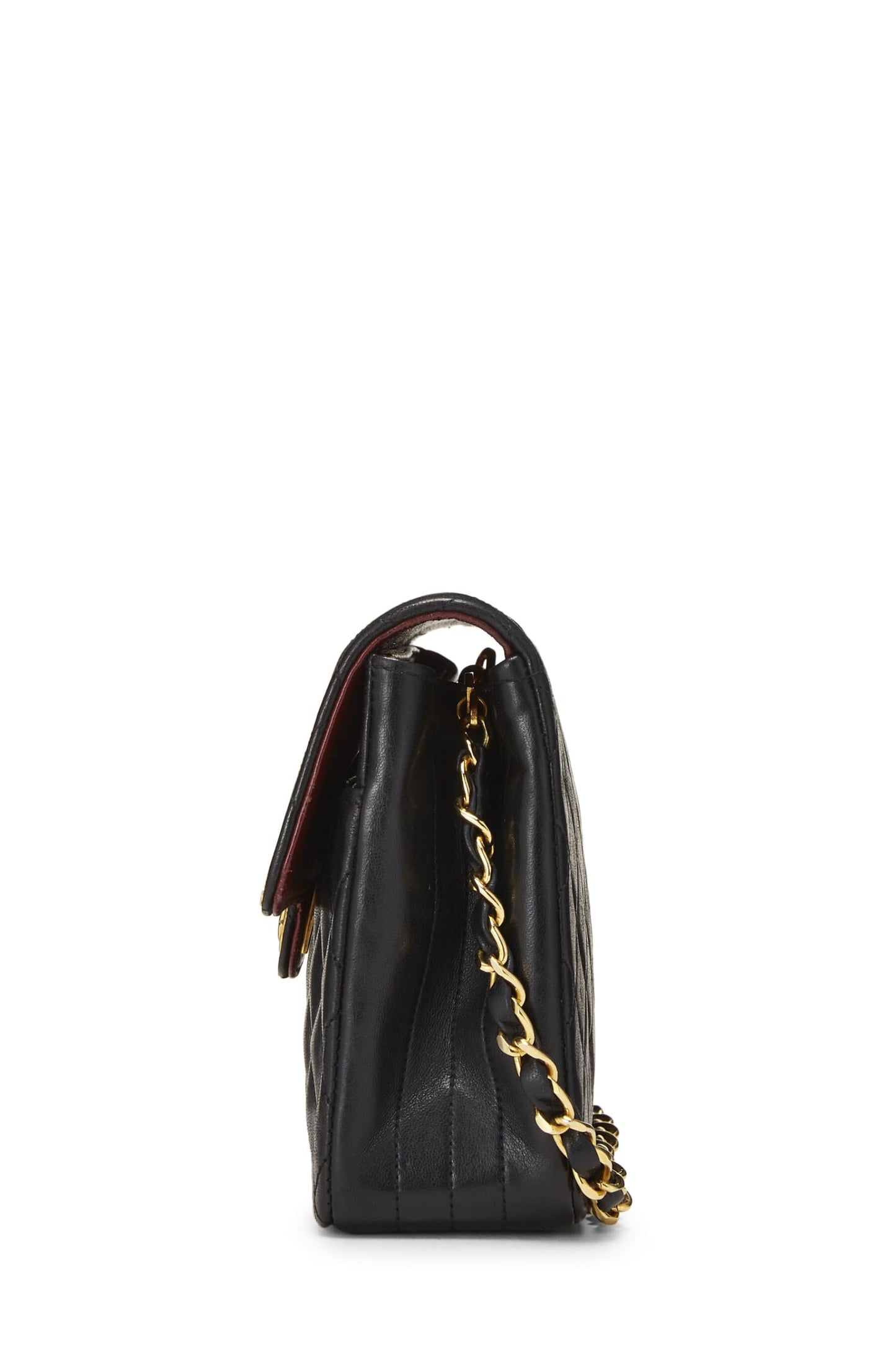 Chanel,  Black Quilted Lambskin Circle Lock Half Flap, Black