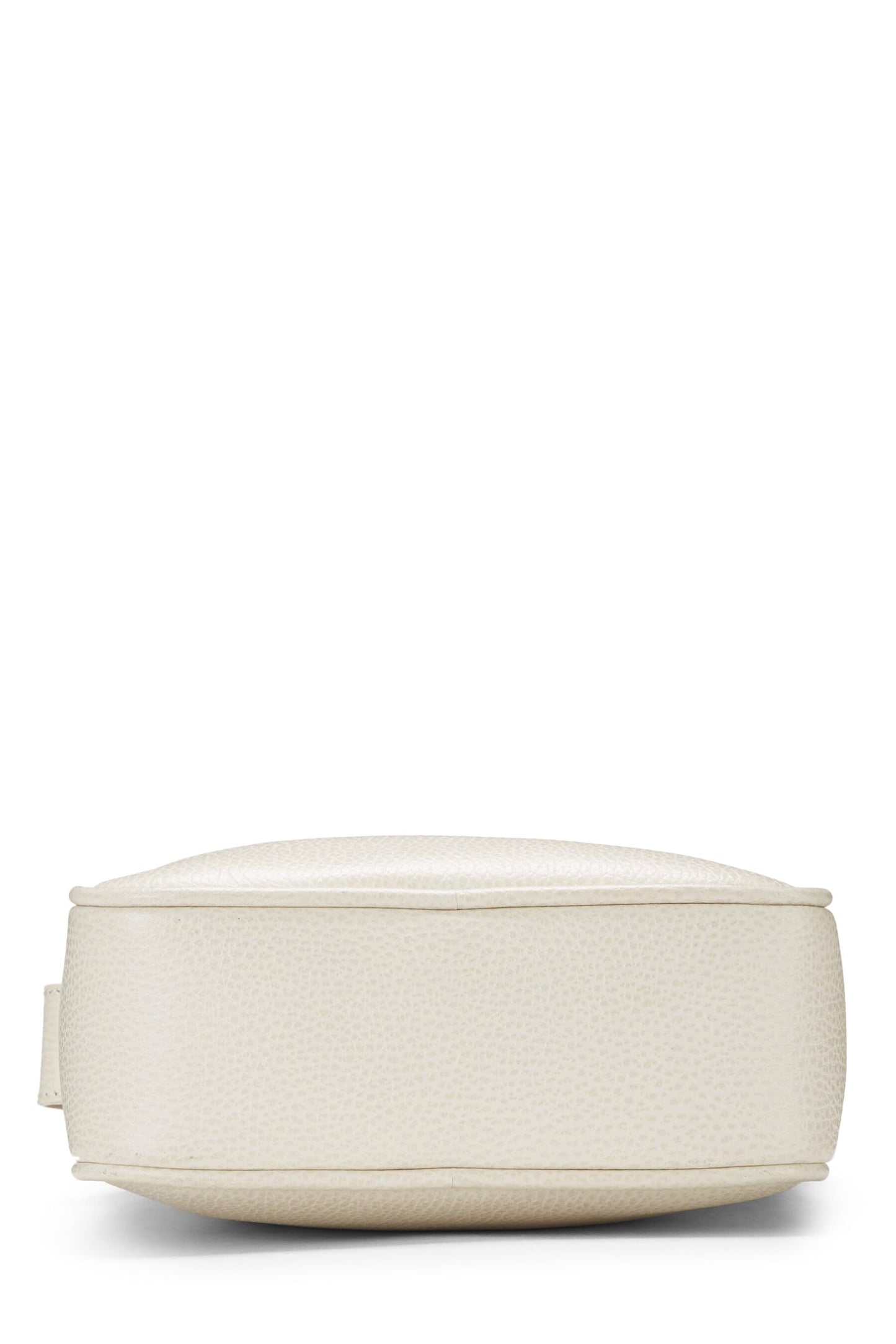 Gucci,  White Logo Print Leather Vertical Camera Bag Small, White