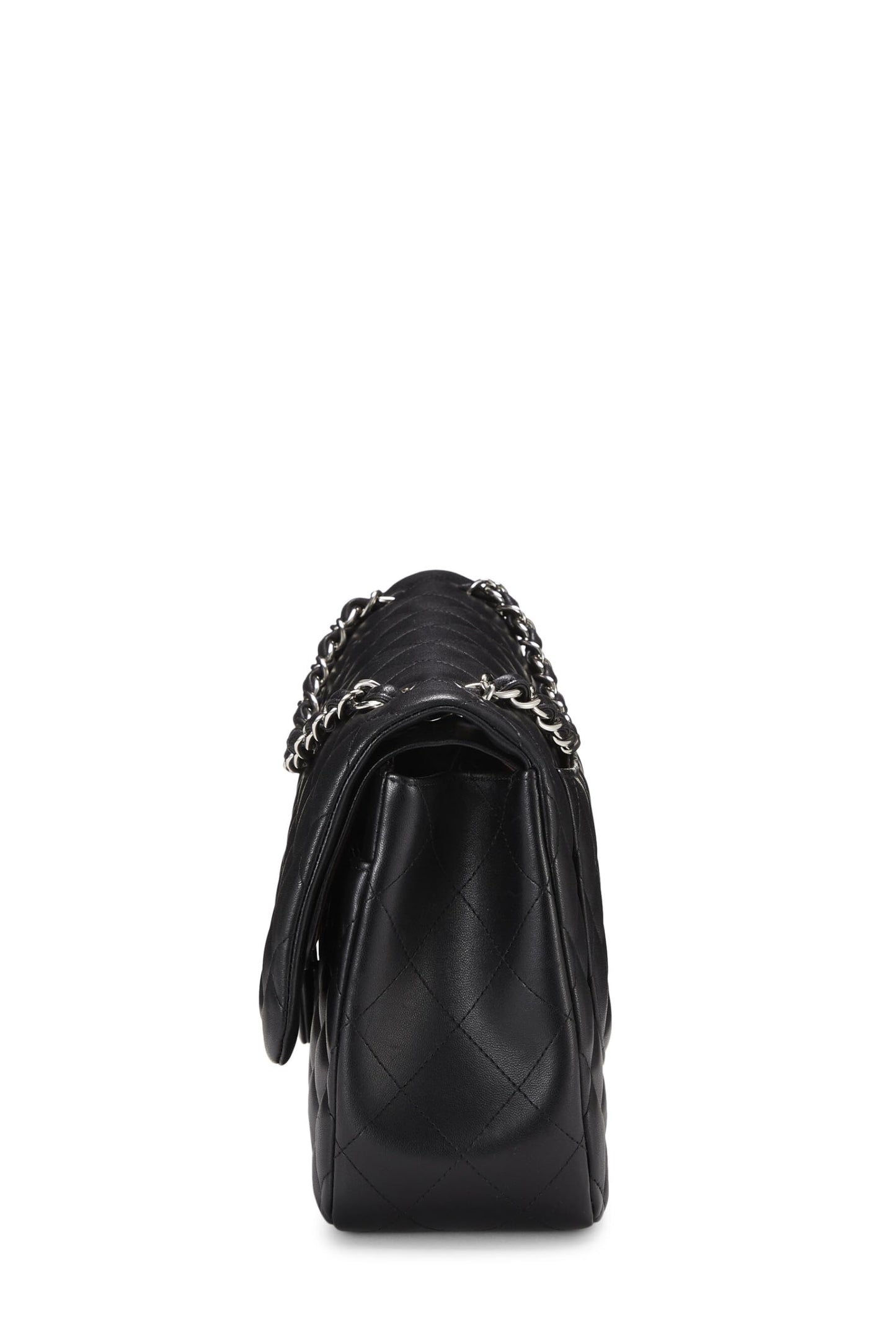 Chanel,  Black Quilted Lambskin New Classic Double Flap Jumbo, Black
