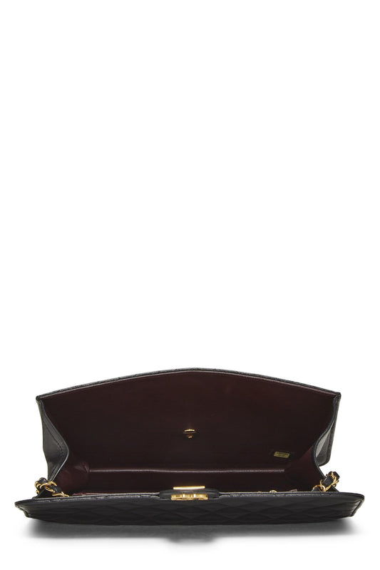 Chanel,  Black Quilted Lambskin Turnlock Ex Flap Medium, Black