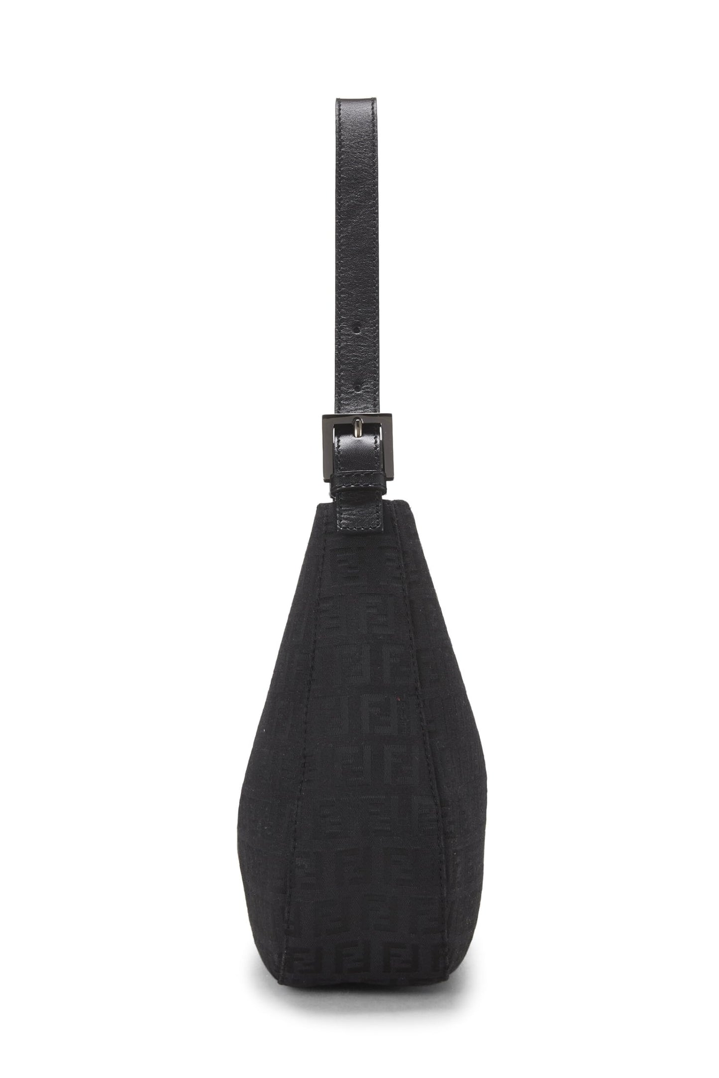 Fendi,  Black Zucchino Canvas Shoulder Bag, Black