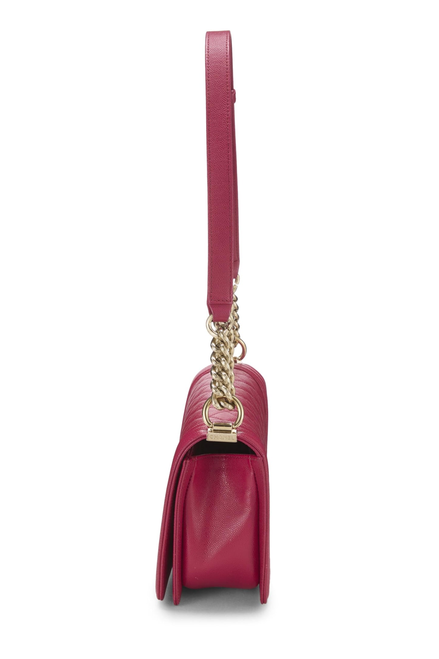 Chanel,  Pink Quilted Caviar Boy Bag Medium, Pink