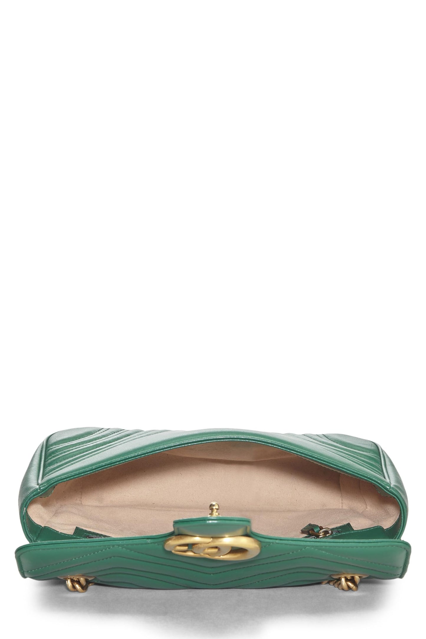 Gucci,  Green Leather MatelassÃƒÆ’Ã‚Â© Marmont Shoulder Bag Small, Green