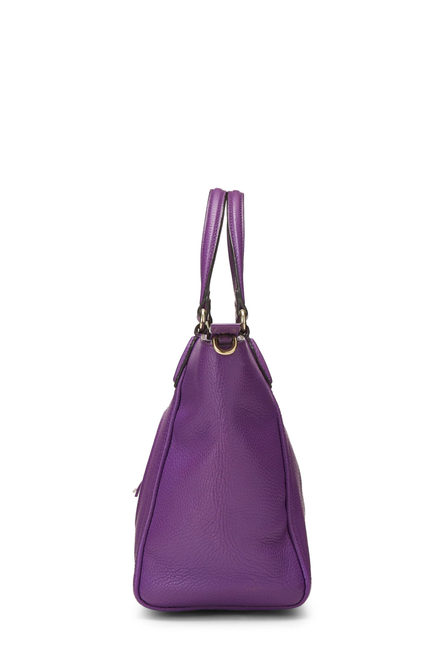 Gucci,  Purple Grained Leather Soho Top Handle Bag, Purple