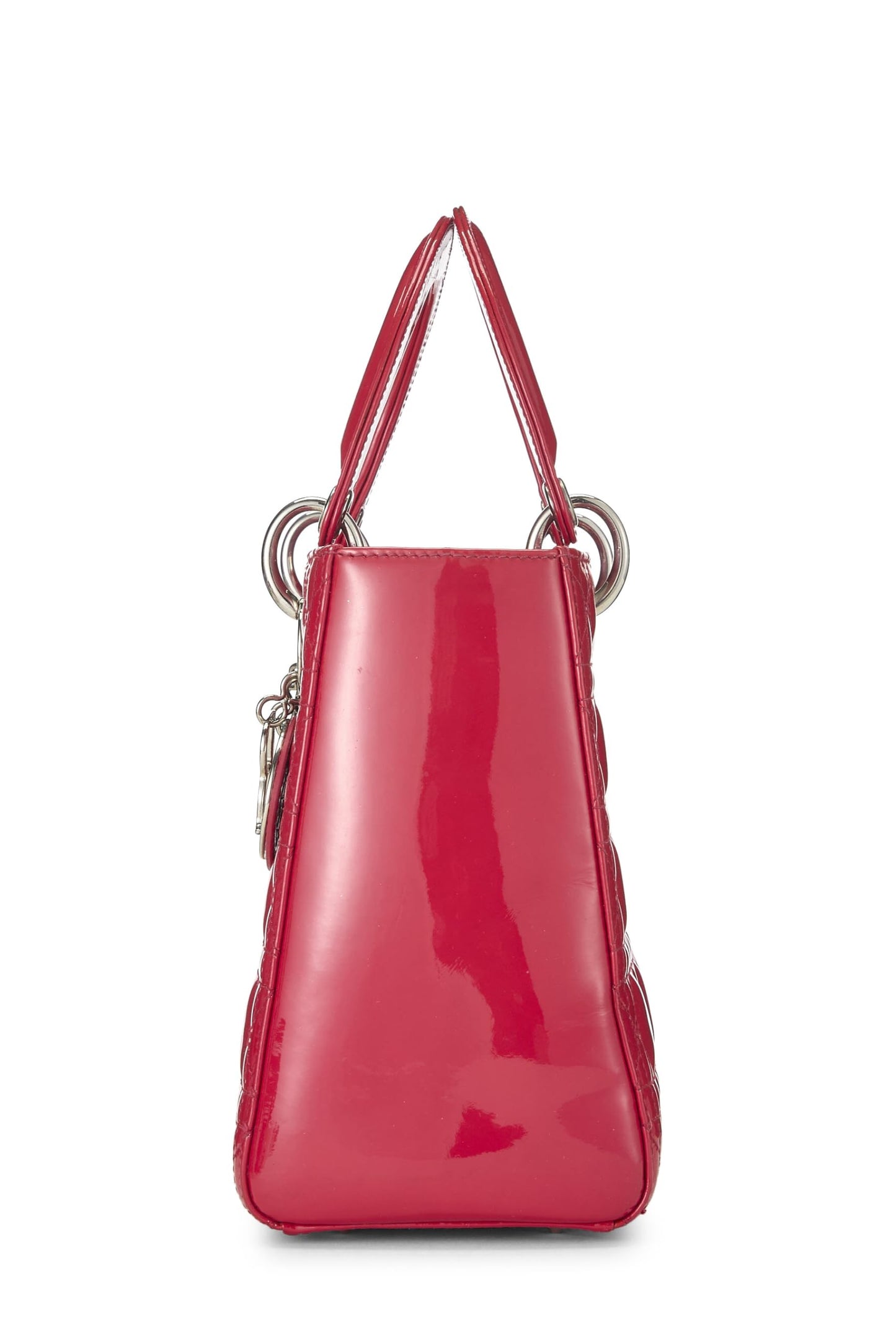 Dior,  Red Patent Leather Lady Dior Medium, Pink