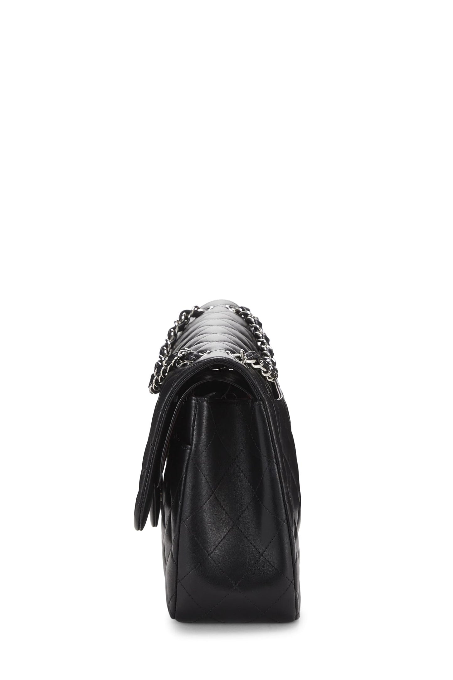 Chanel,  Black Quilted Lambskin New Classic Double Flap Jumbo, Black