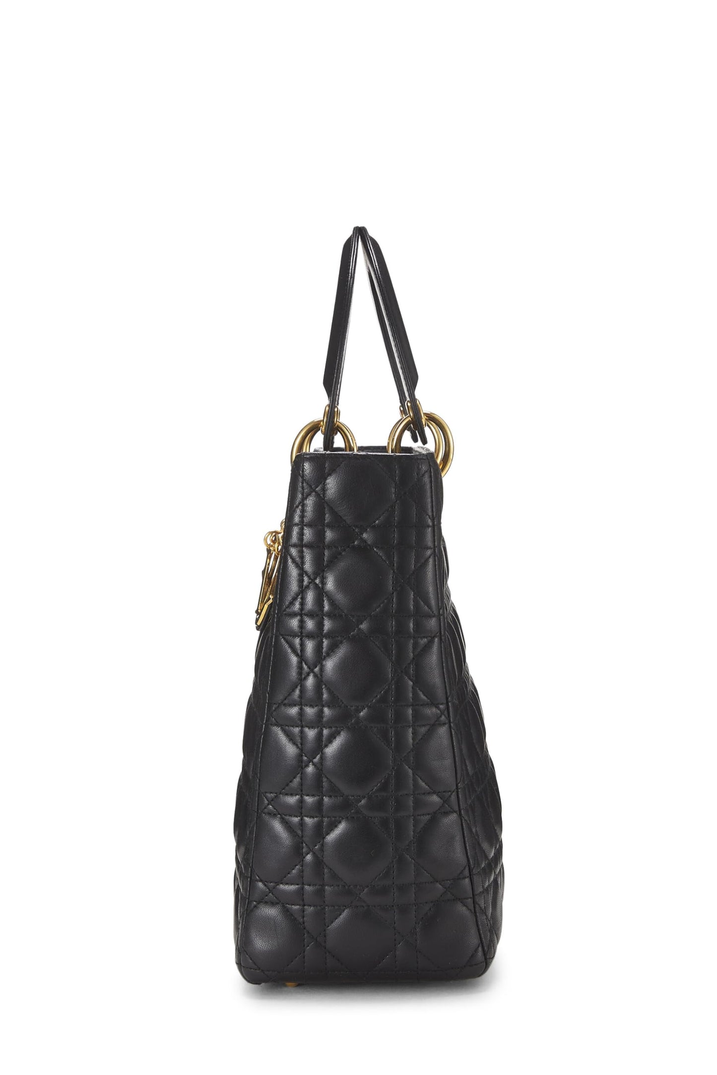Dior,  Black Cannage Leather Lady Dior Large, Black