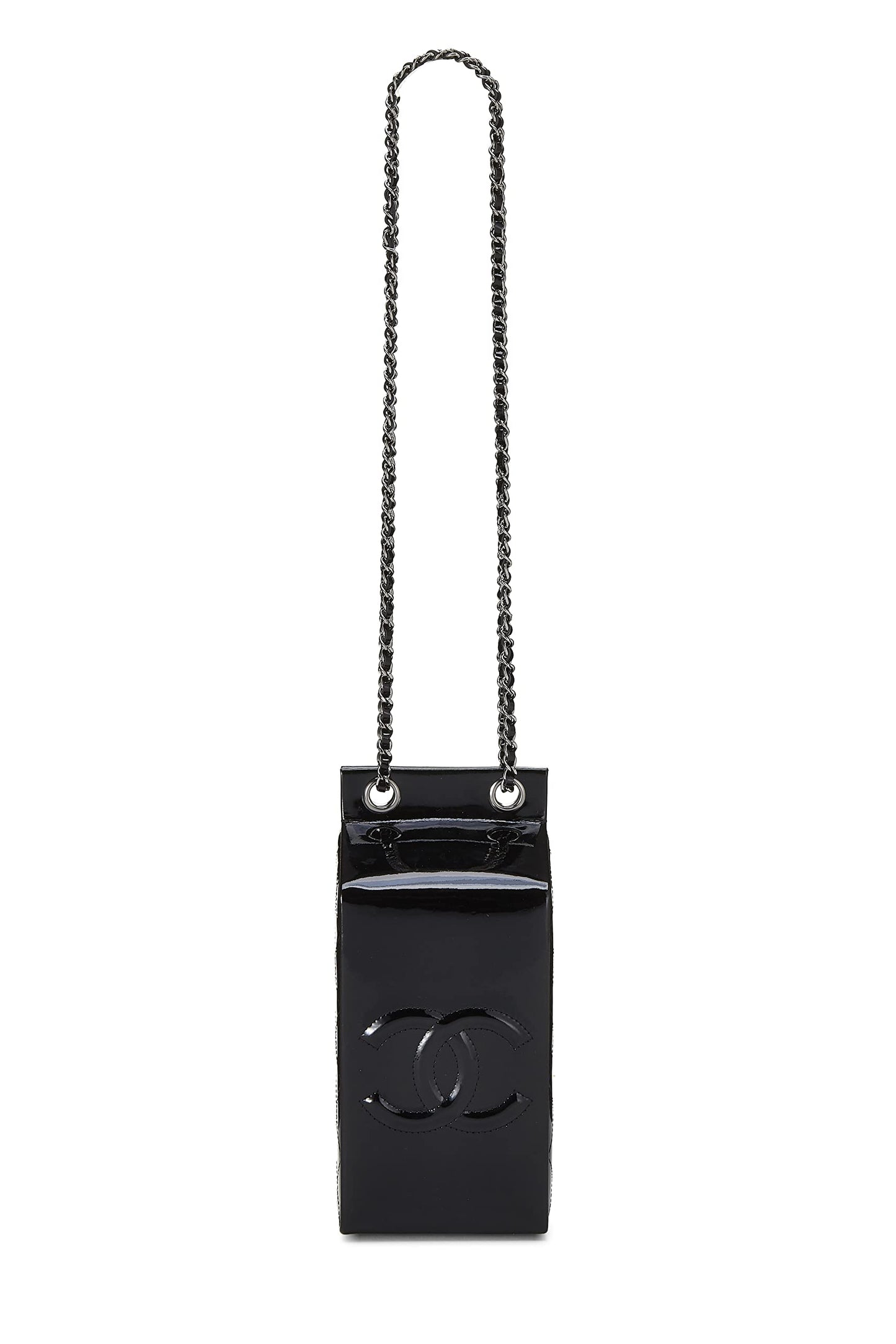 Chanel,  Black Patent Leather Milk Carton Bag, Black