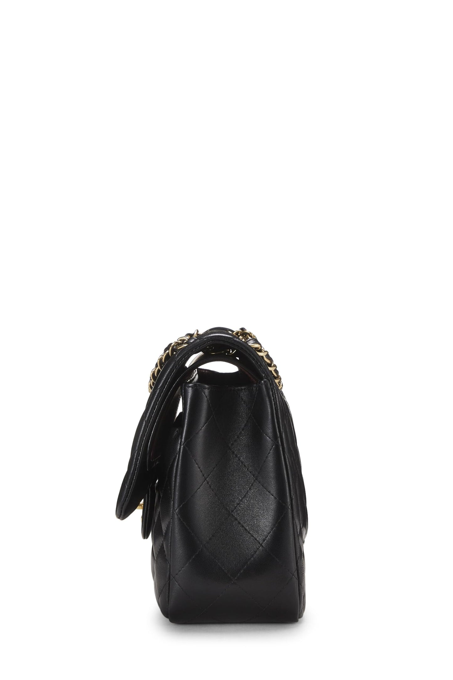 Chanel,  Black Quilted Lambskin New Classic Double Flap Jumbo, Black