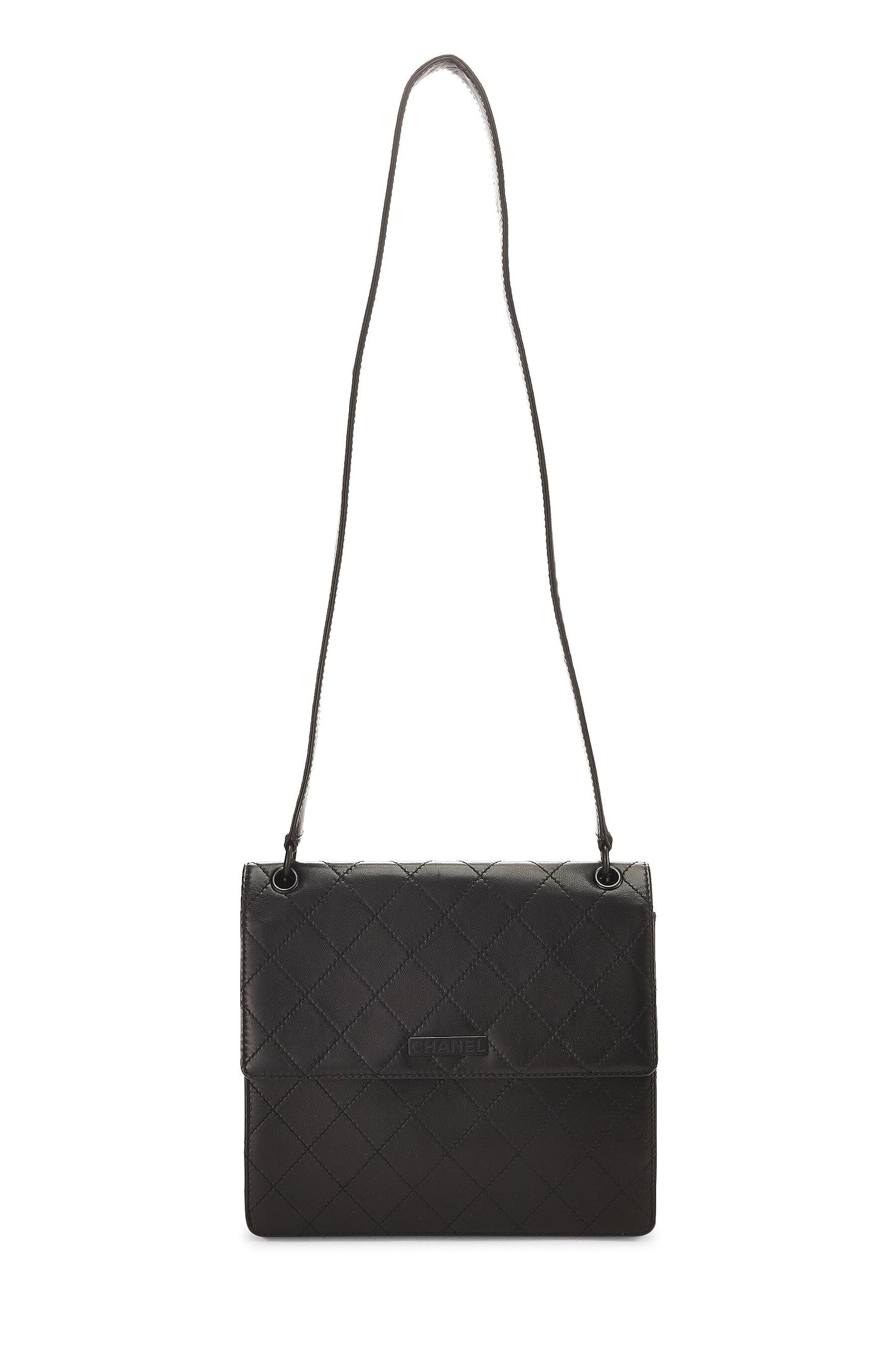 Chanel,  Black Lambskin Shoulder Bag, Black