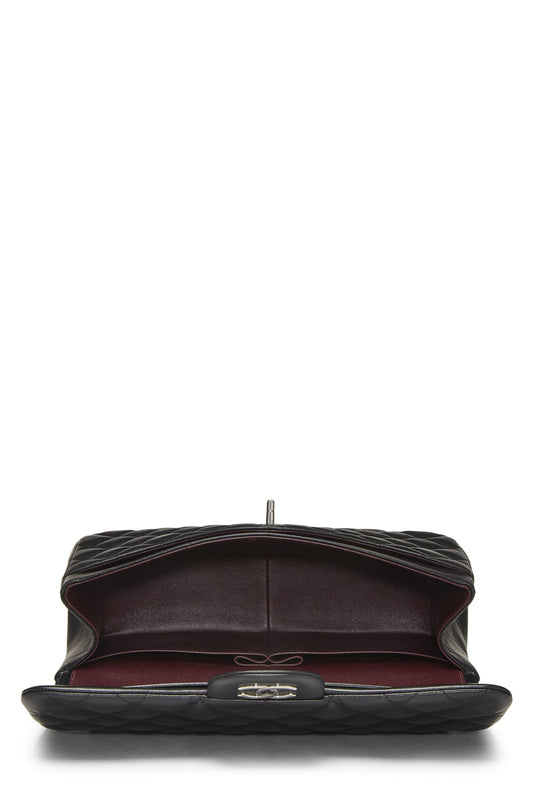 Chanel,  Black Quilted Lambskin New Classic Double Flap Jumbo, Black