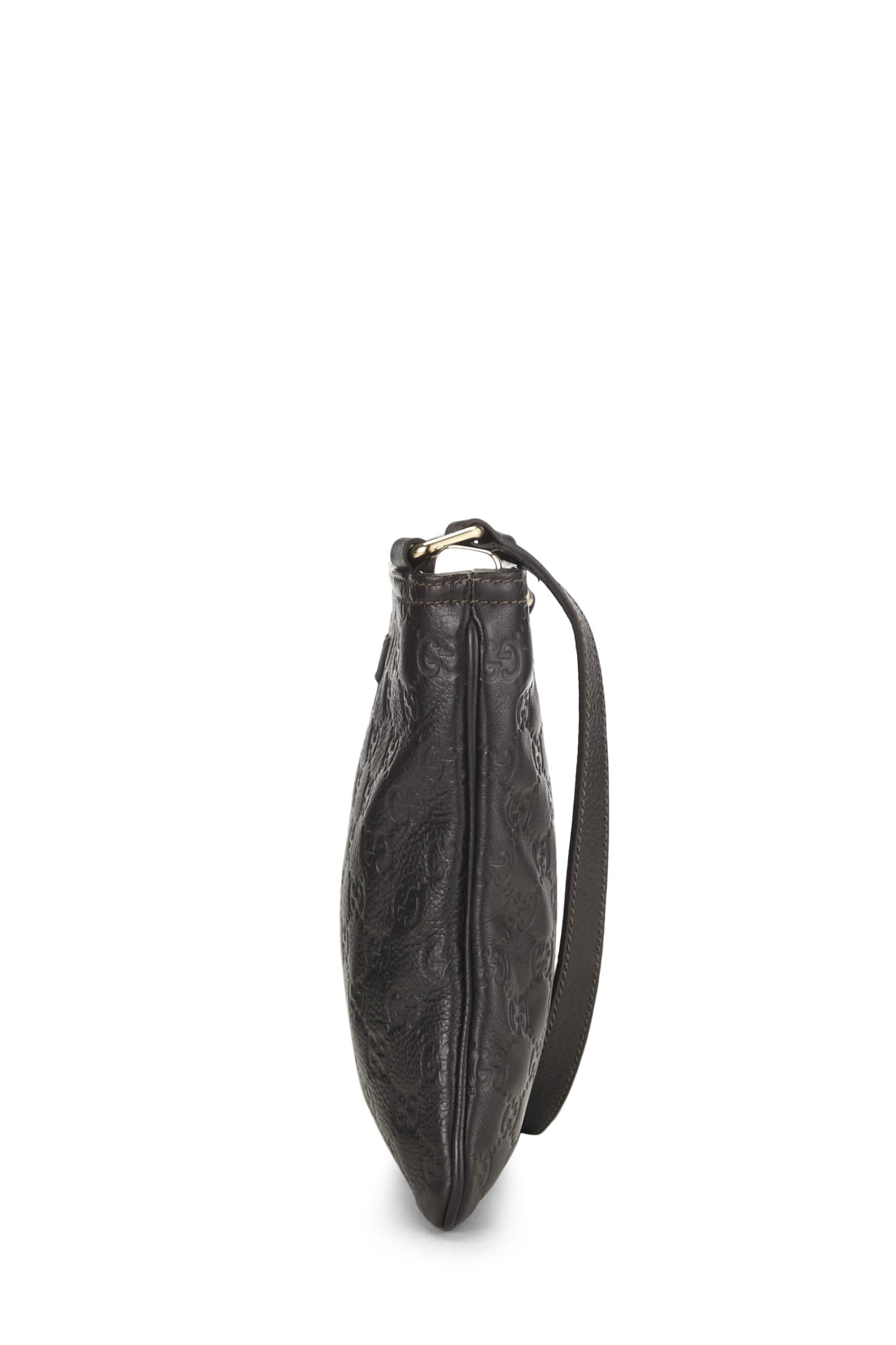 Gucci,  Brown Guccissima Signature Leather Zip Flat Messenger Small, Brown