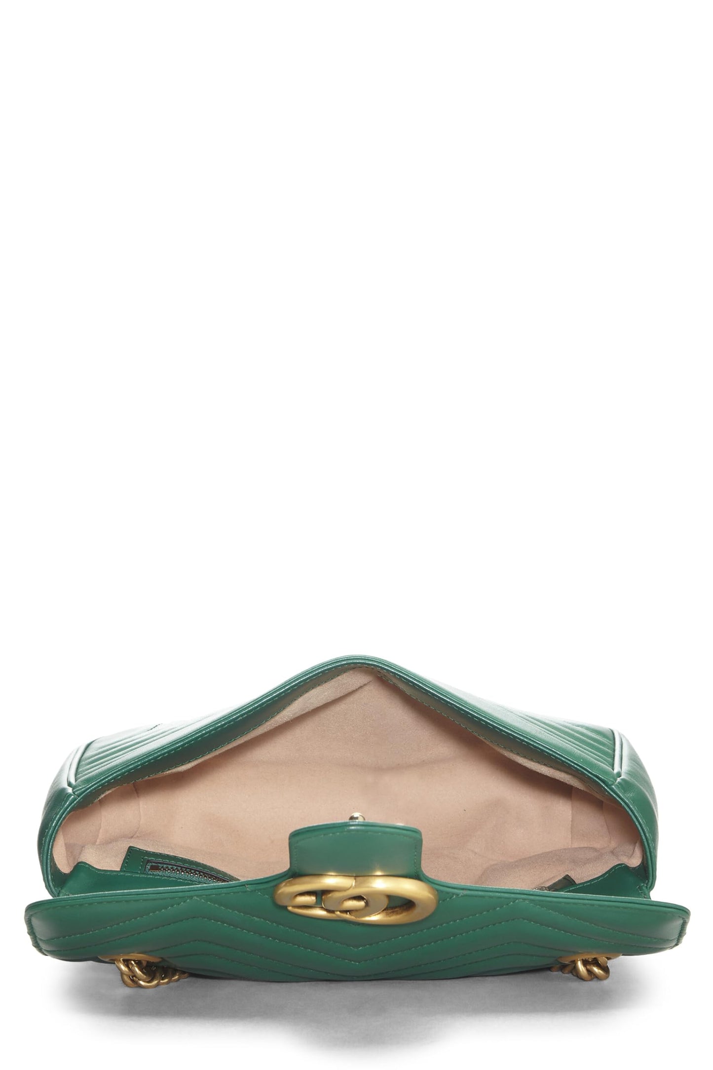 Gucci,  Green Leather GG Marmont Shoulder Bag Small, Green