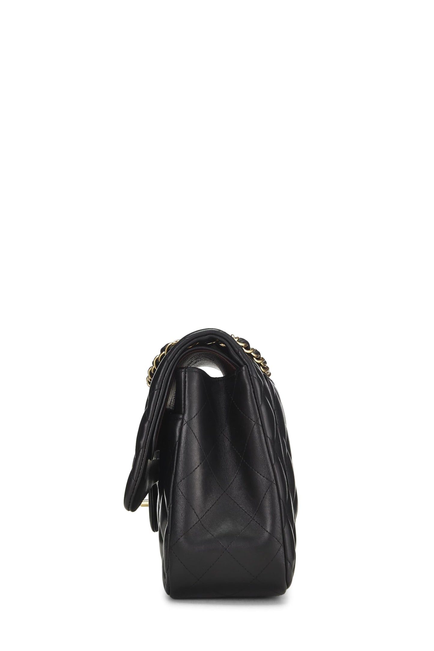 Chanel,  Black Quilted Lambskin New Classic Double Flap Jumbo, Black