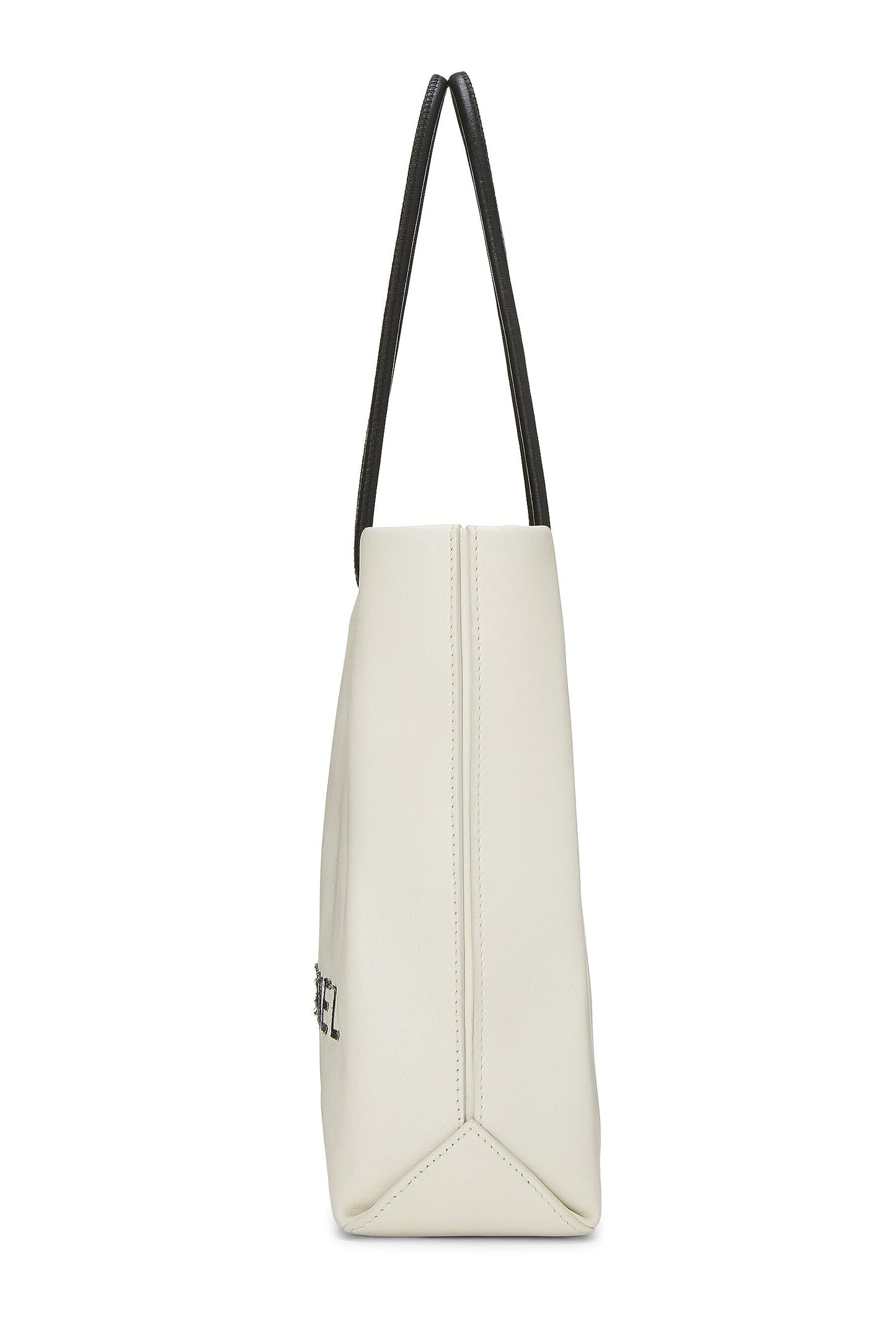 Chanel,  White Leather Essential Rue Cambon Shopping Tote Small, White