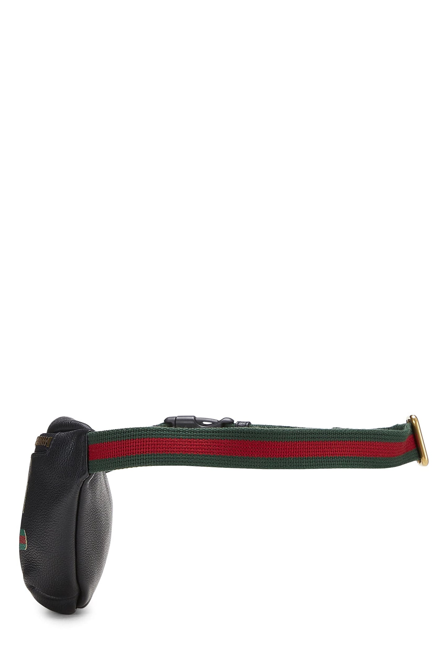 Gucci,  Black Leather Logo Print Belt Bag Small, Black