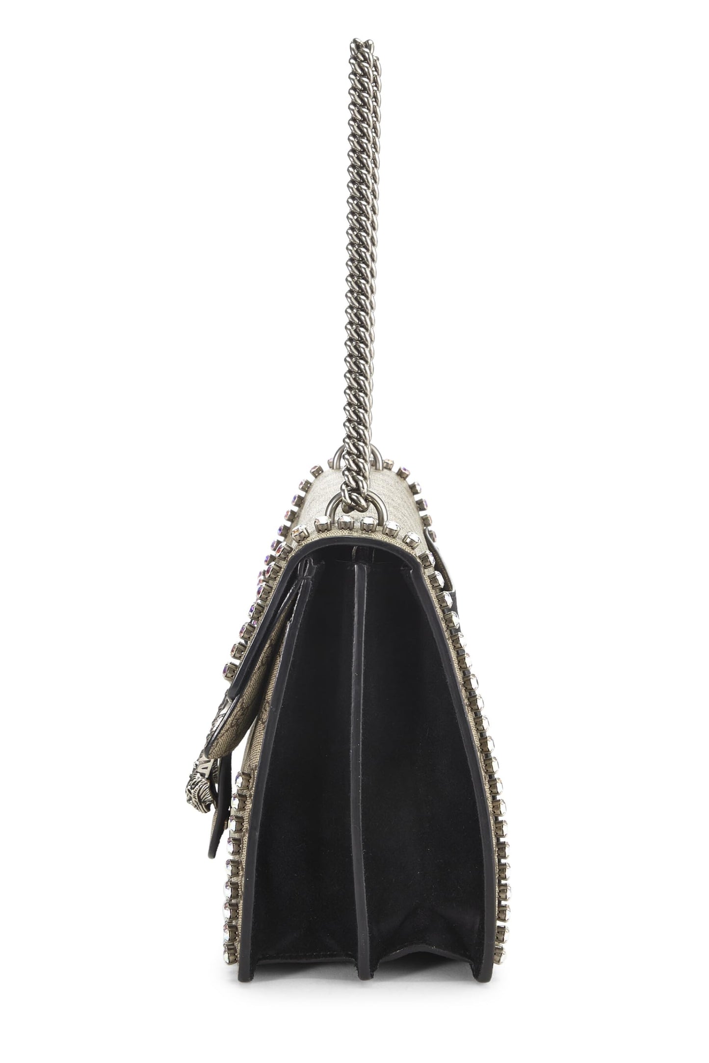 Gucci,  Original GG Supreme Canvas Crystal Embellished Dionysus Bag Medium, Black