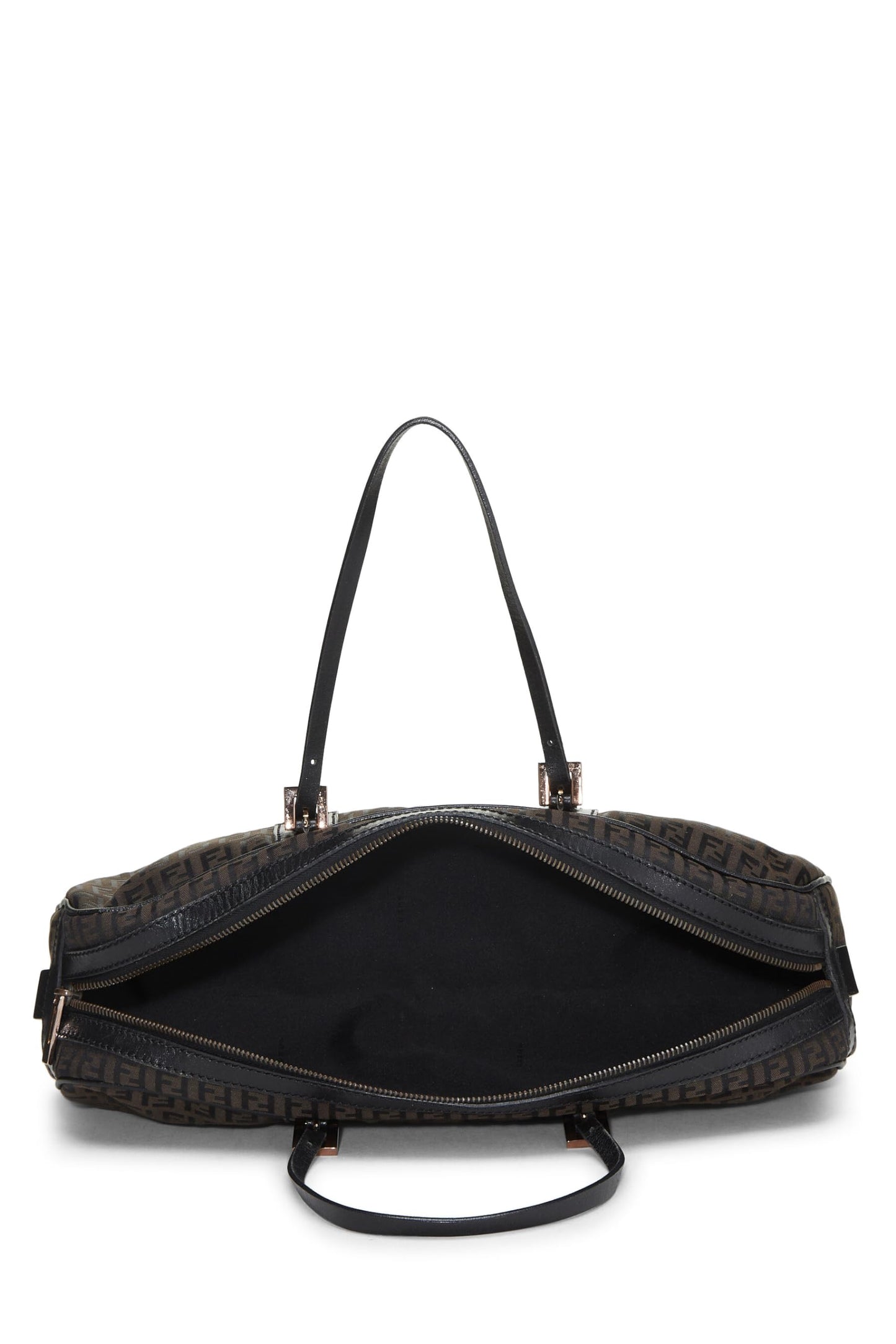 Fendi,  Black Zucchino Boston Bag Long, Black