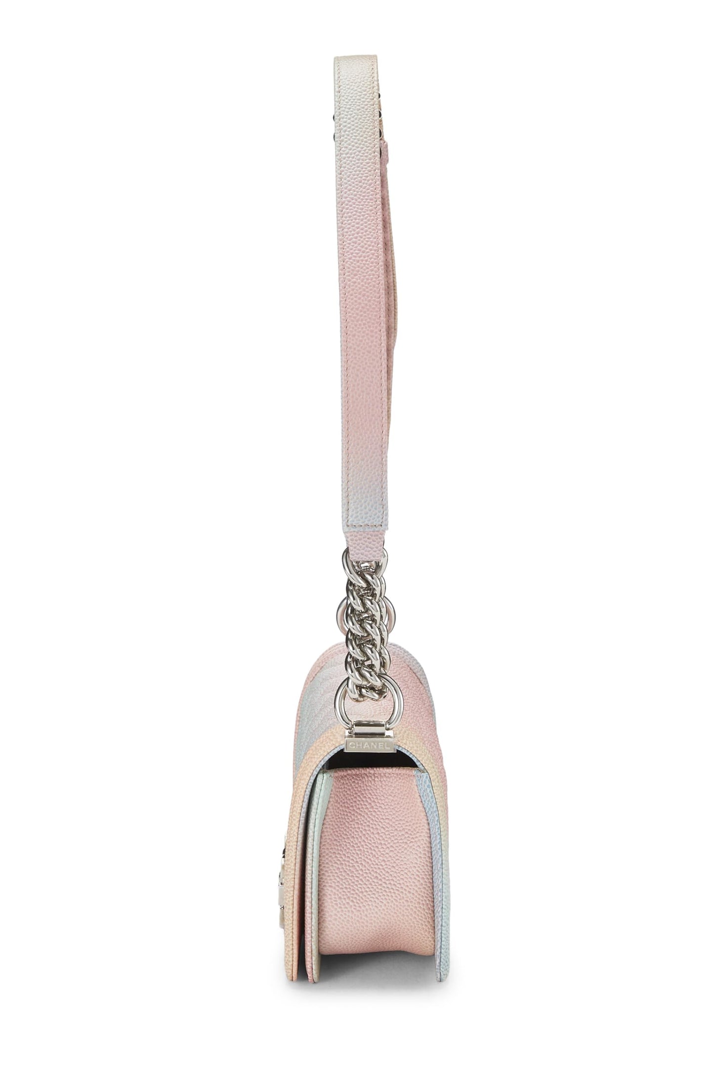 Chanel,  Rainbow Quilted Caviar Boy Bag Small, Pink