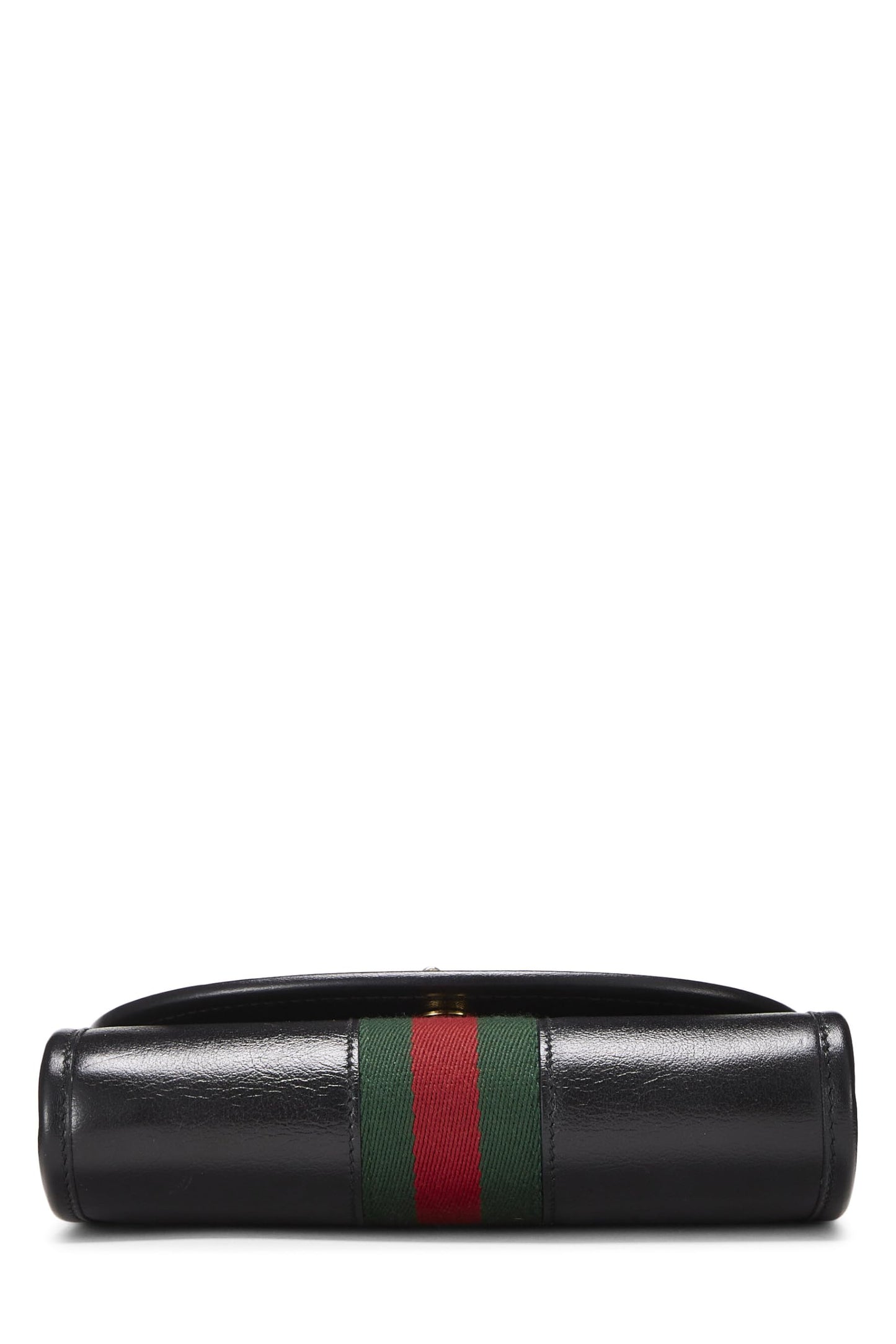 Gucci,  Black Leather Web Rajah Shoulder Bag Mini, Black