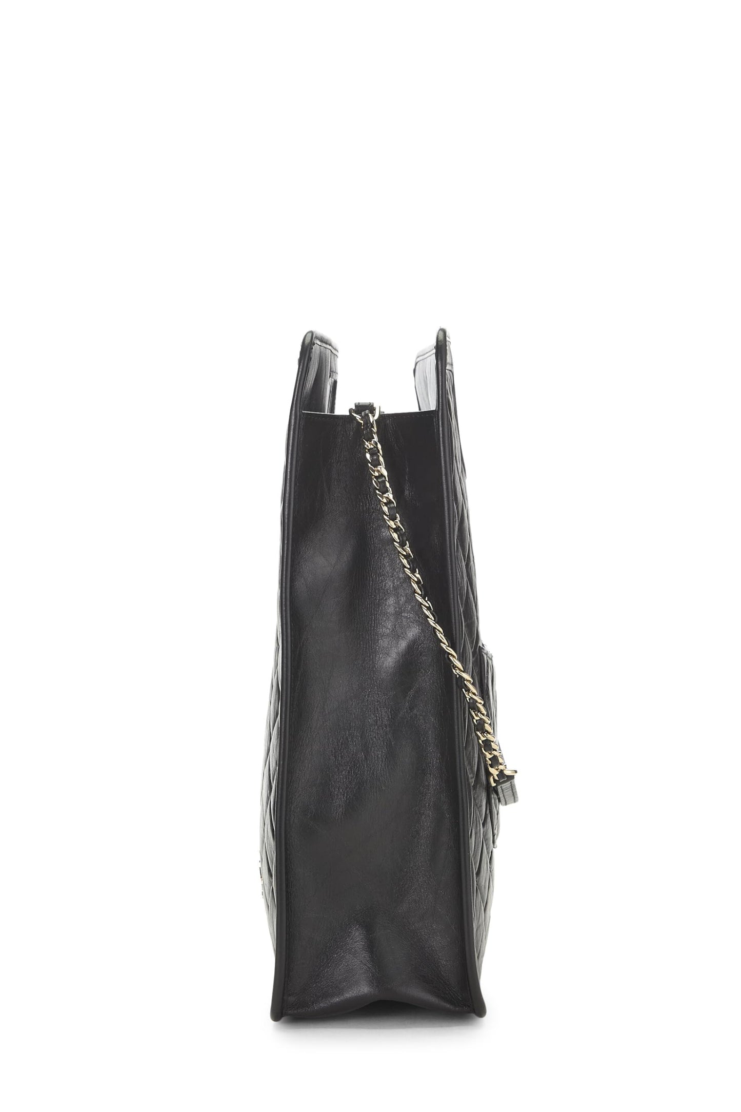 Chanel,  Black Calfskin Charms Shopping Bag Large, Black