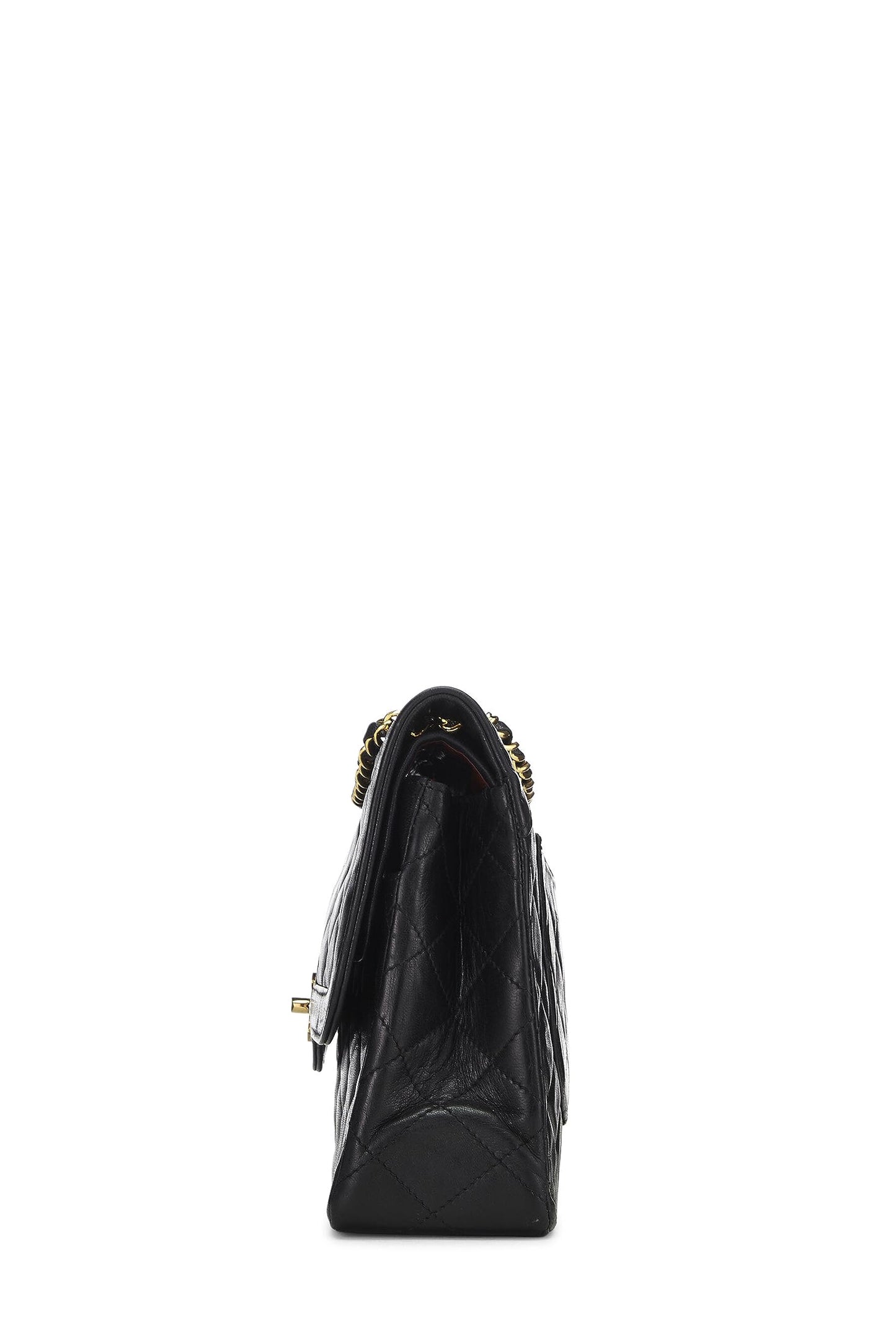 Chanel,  Black Quilted Lambskin Paris Limited Double Flap Medium, Black