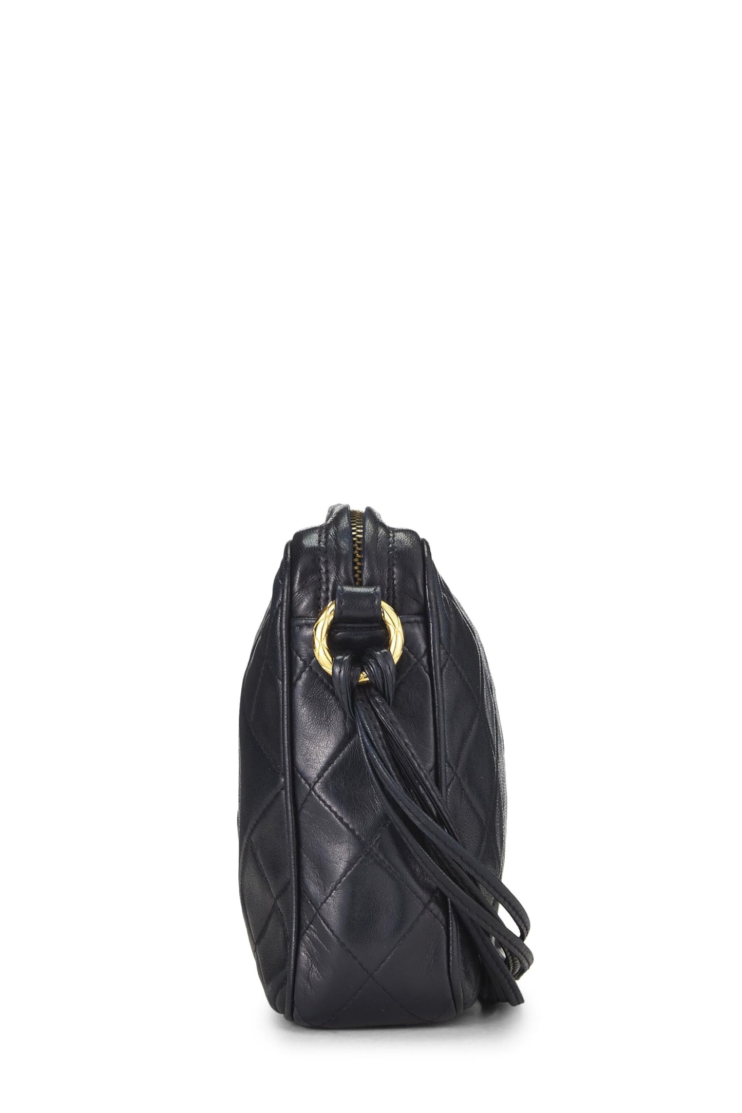 Chanel,  Navy Lambskin Diamond 'CC' Camera Bag Medium, Navy