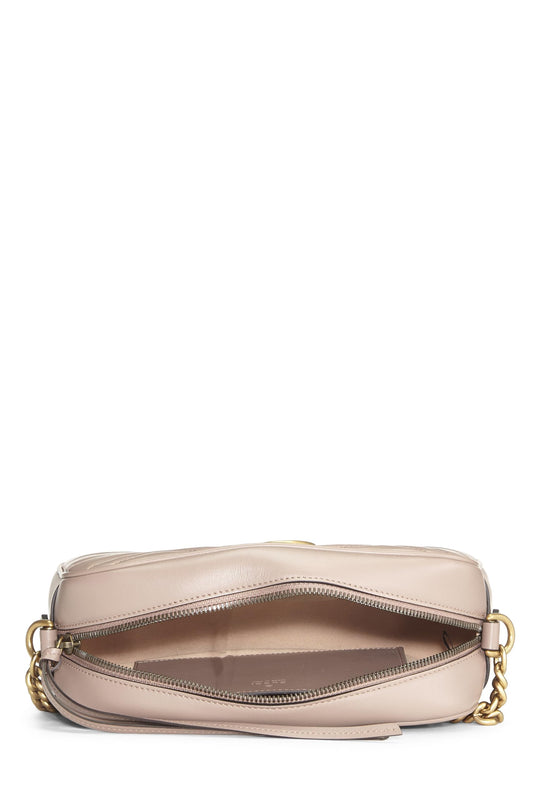 Gucci,  Pink Leather GG Marmont Crossbody, Pink