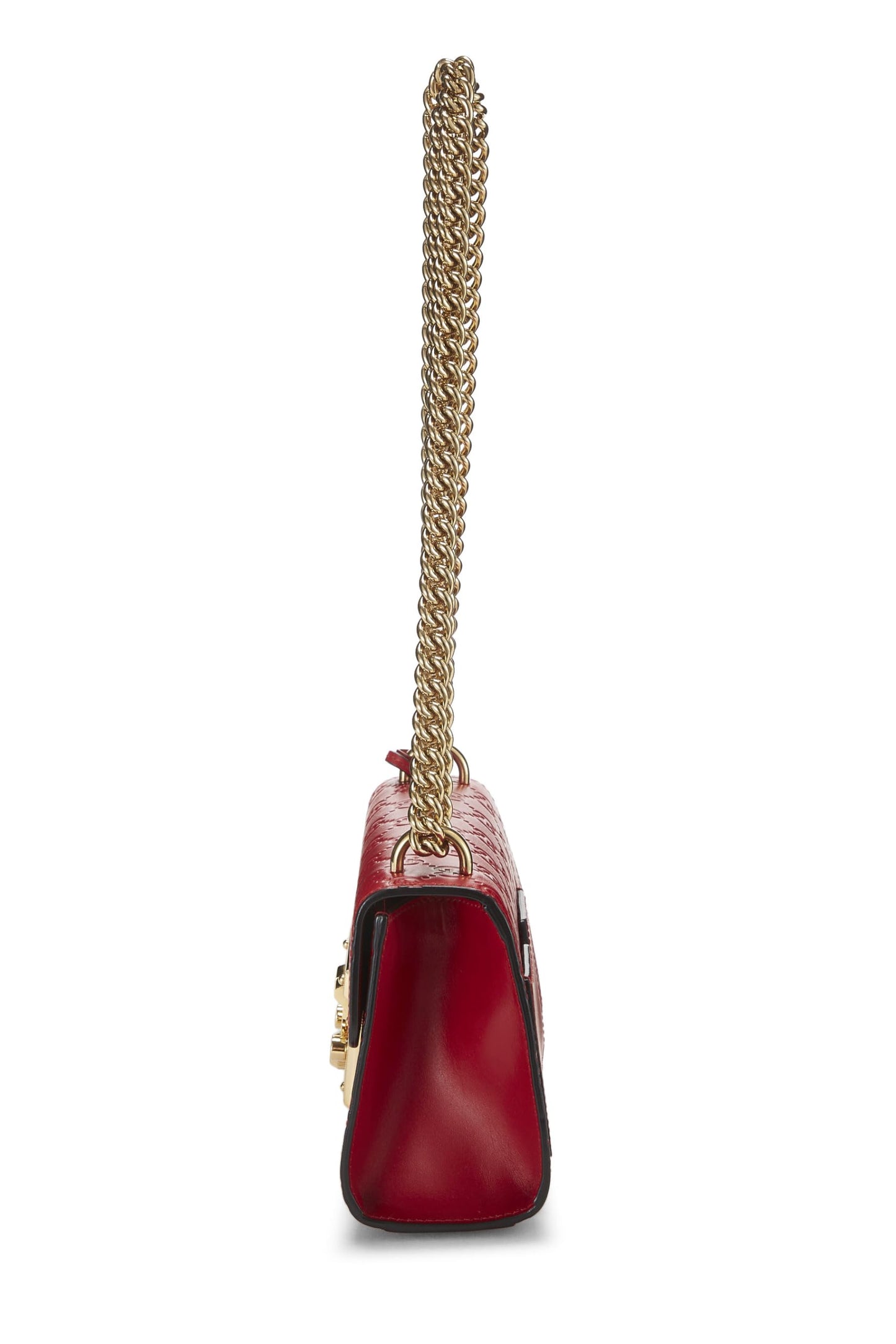 Gucci,  Red Guccissima Leather Padlock Bag Small, Red
