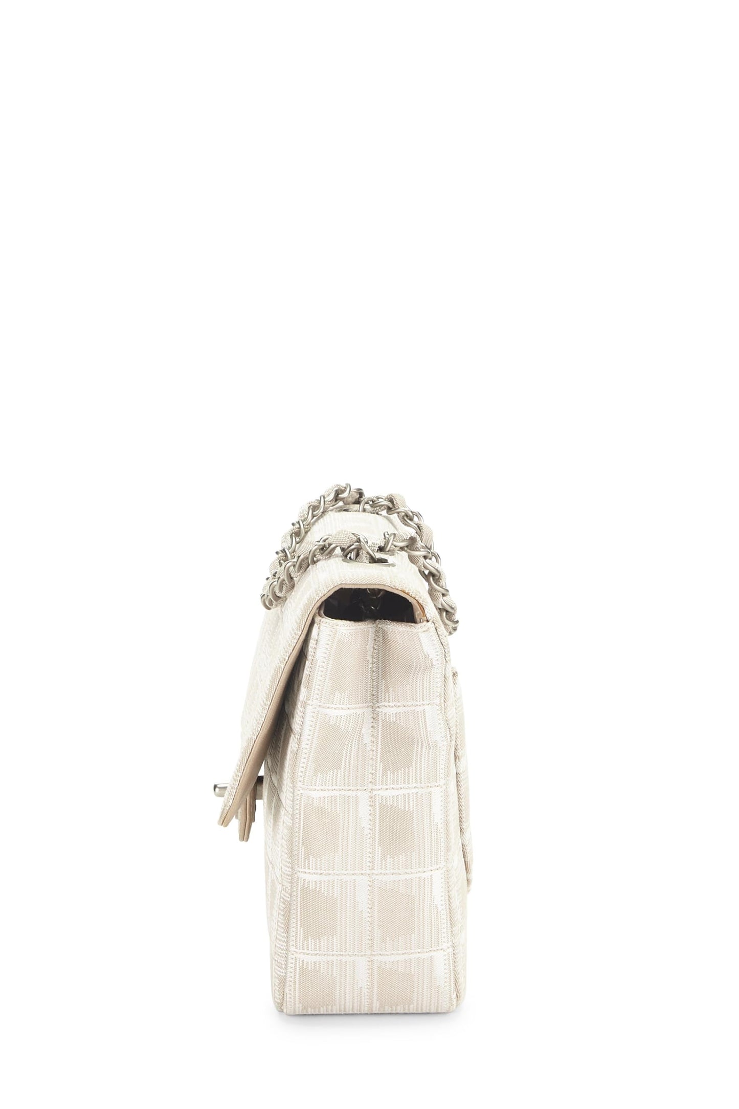 Chanel,  Beige Nylon Travel Line Half Flap Medium, Beige