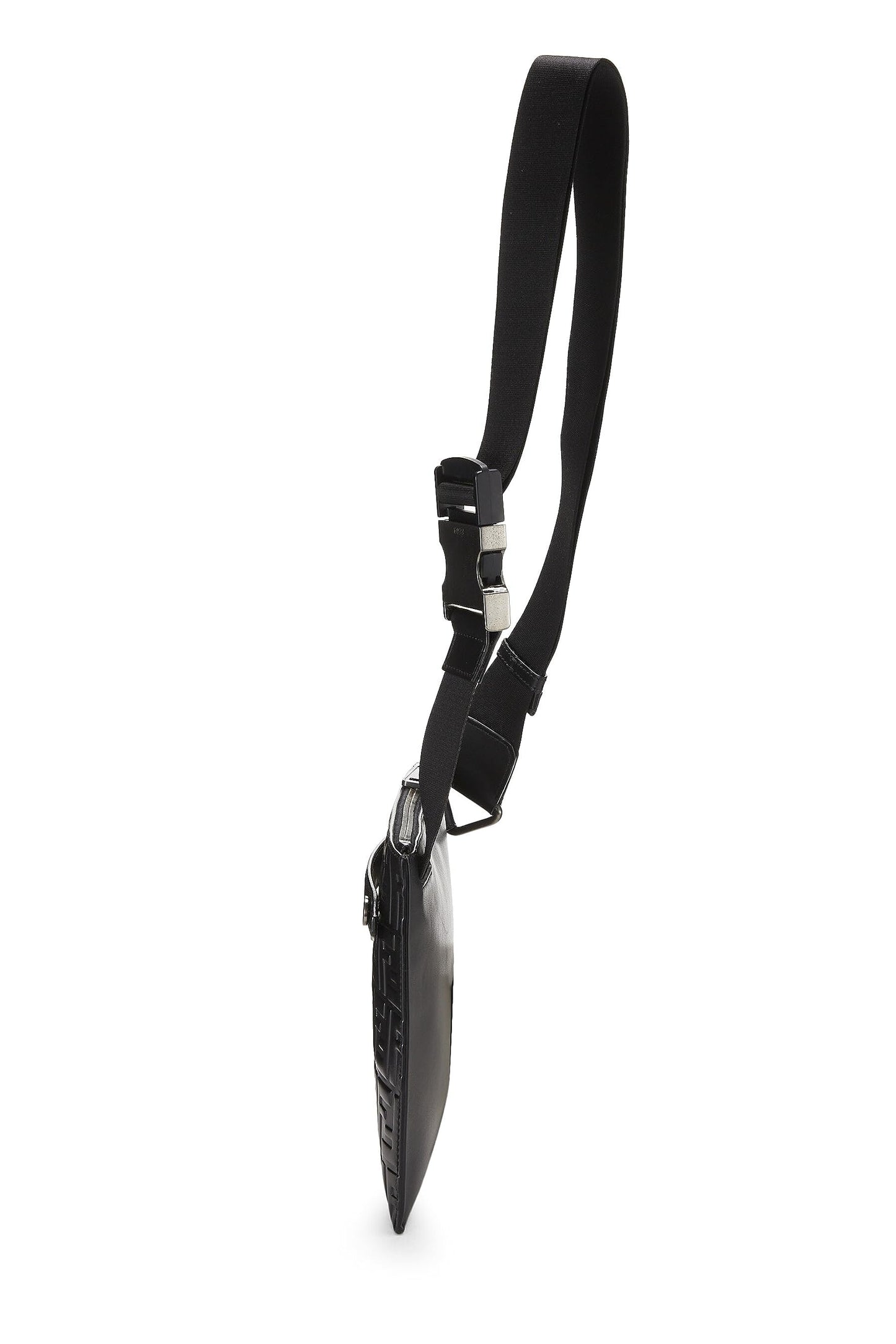 Fendi,  Black Zucca Leather Waist Pouch, Black