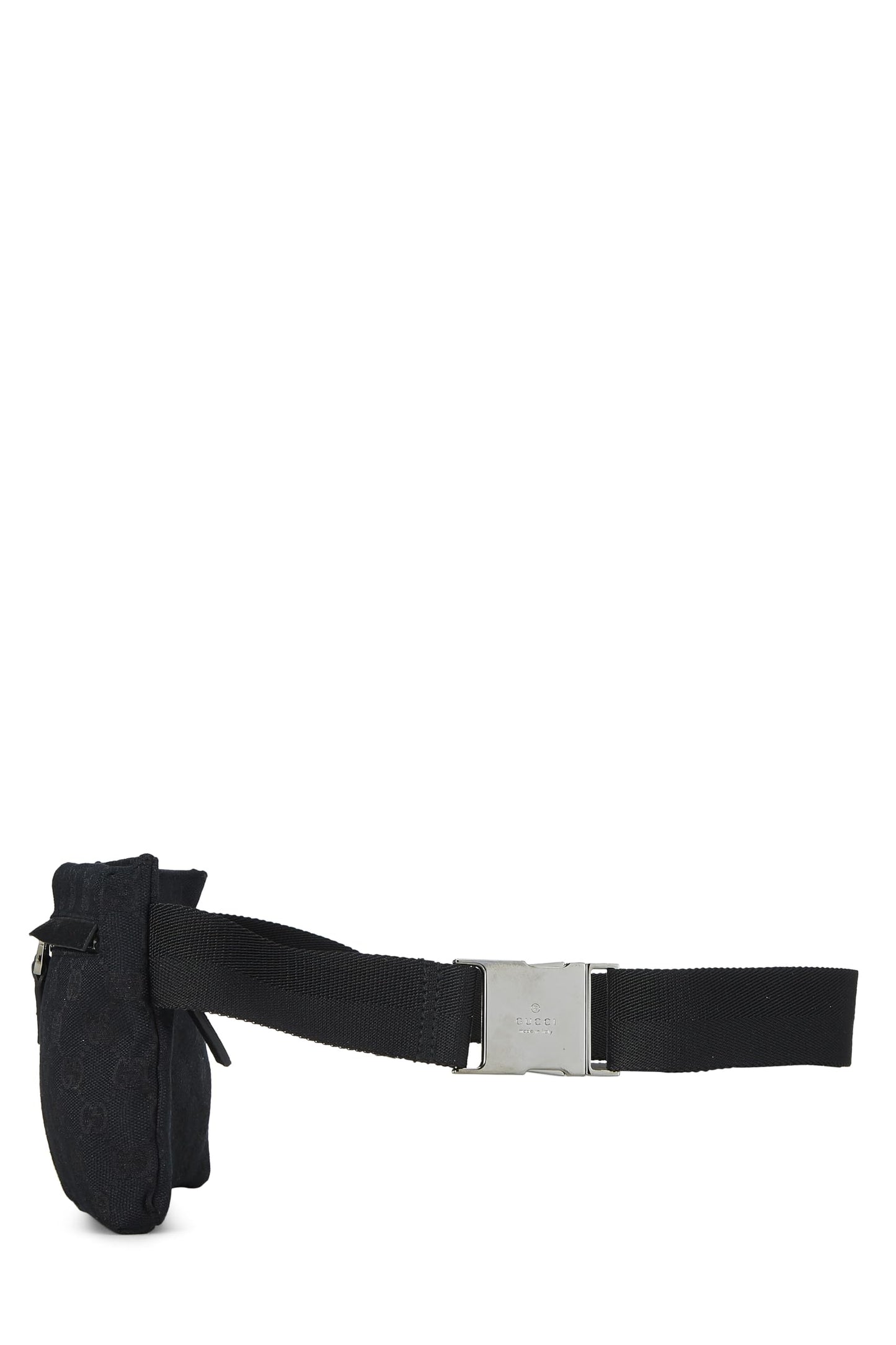 Gucci,  Black GG Canvas Double Pocket Waist Pouch Small, Black