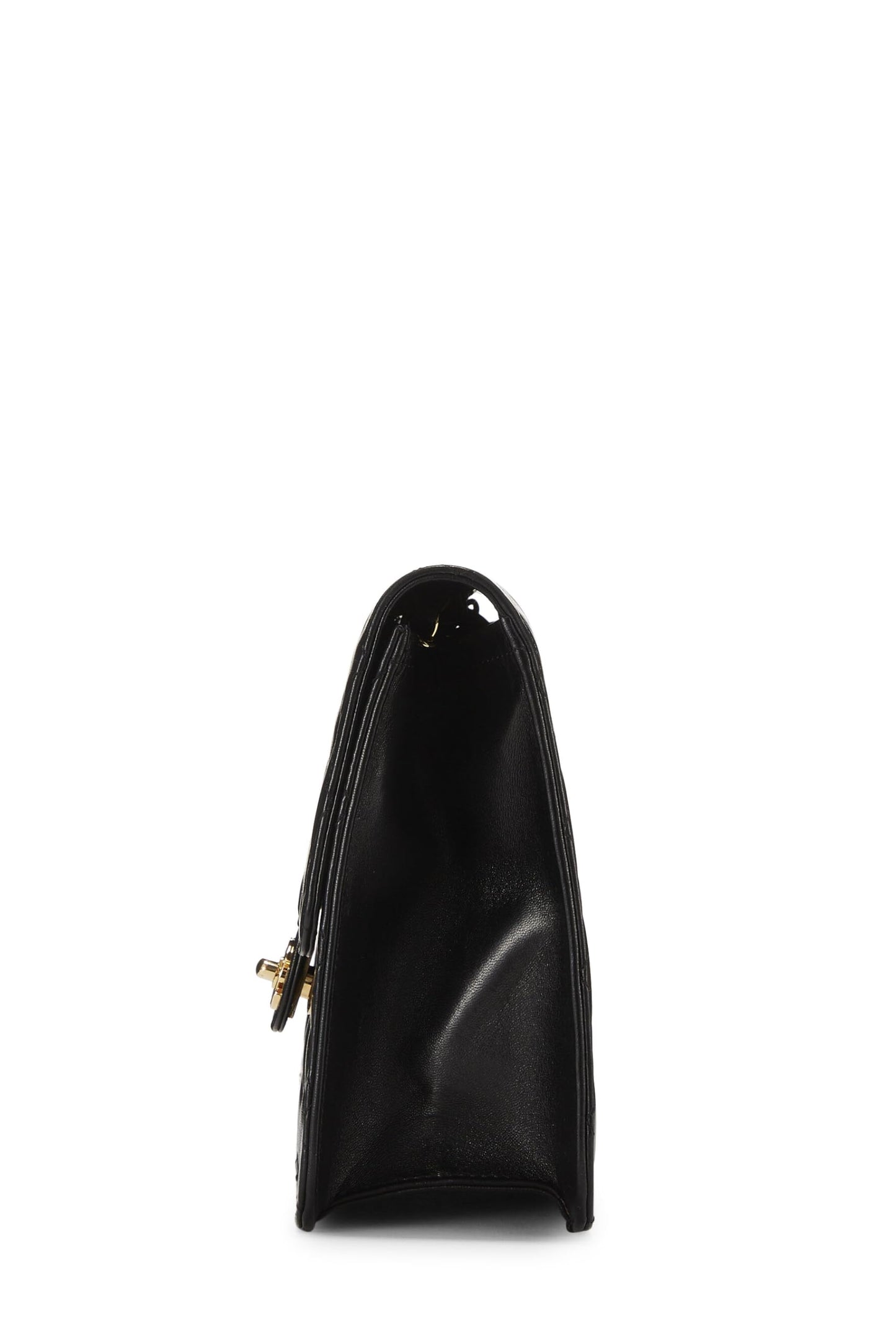 Chanel,  Black Quilted Lambskin Turnlock Ex Flap Medium, Black