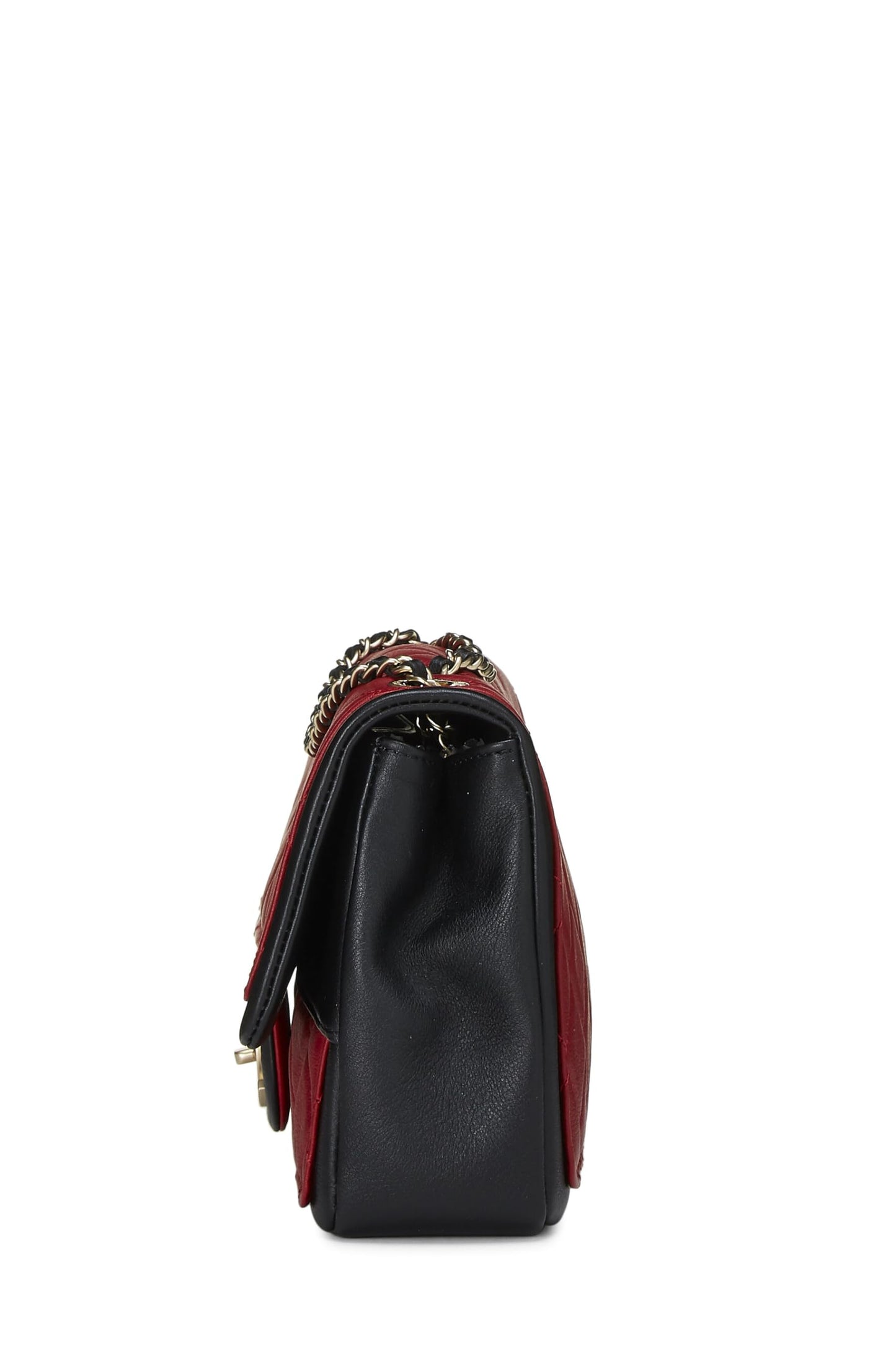 Chanel,  Red & Black Quilted Lambskin Graphic Flap Medium, Multi