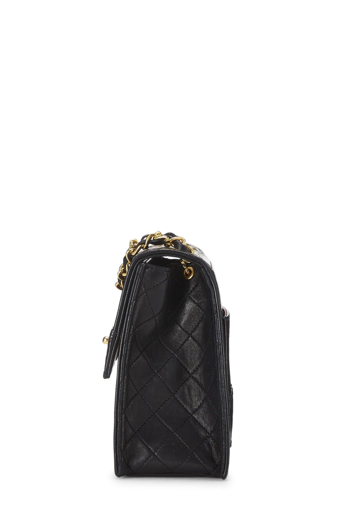 Chanel,  Black Quilted Lambskin Trapezoid Bag, Black