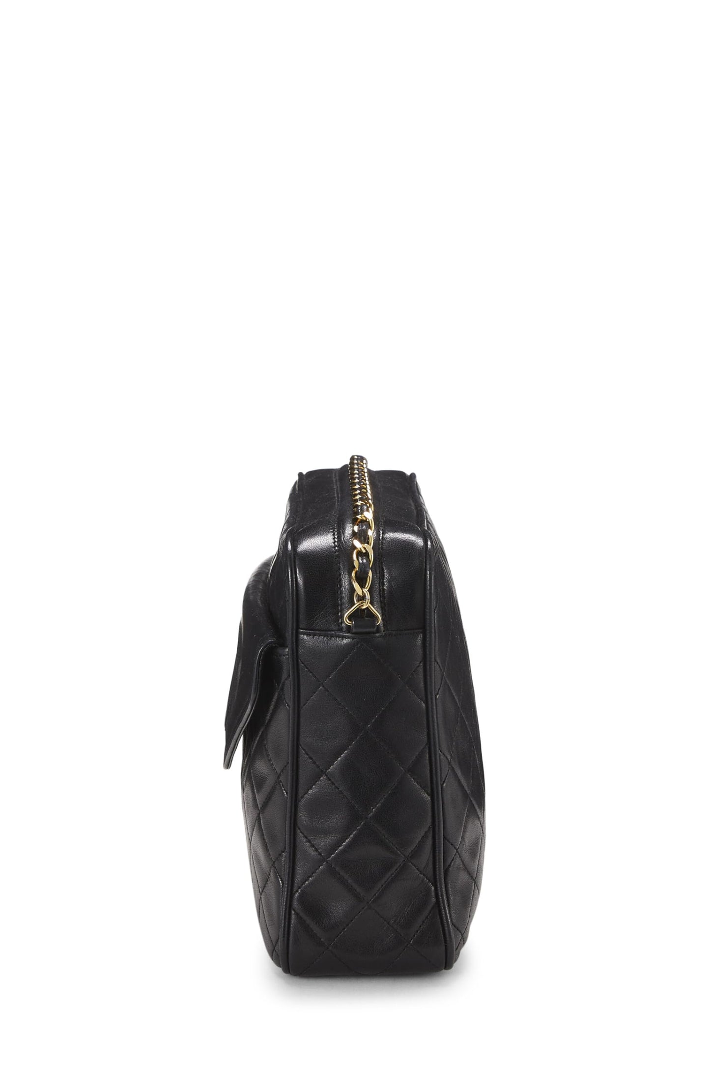 Chanel,  Black Quilted Lambskin Pocket Camera Bag Large, Black
