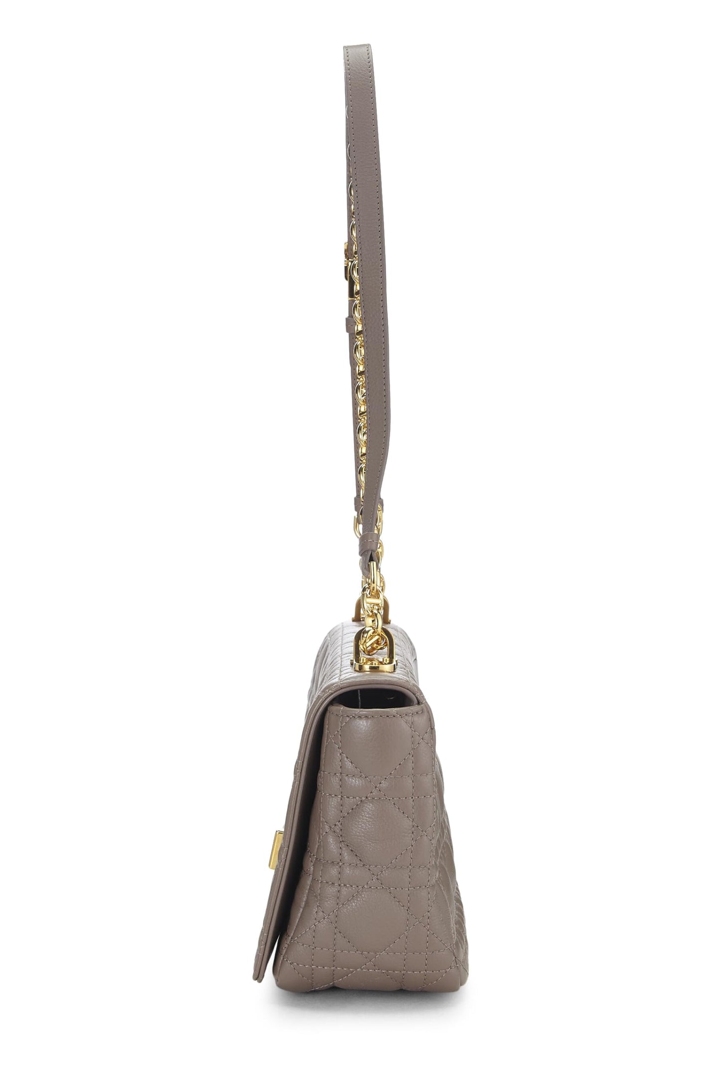 Dior,  Beige Cannage Calfskin Caro Bag Medium, Grey