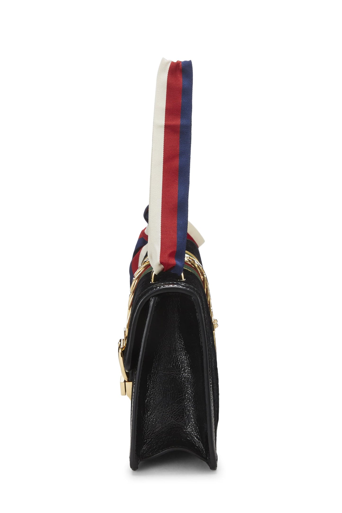 Gucci,  Black GG Velvet Sylvie Shoulder Bag, Black