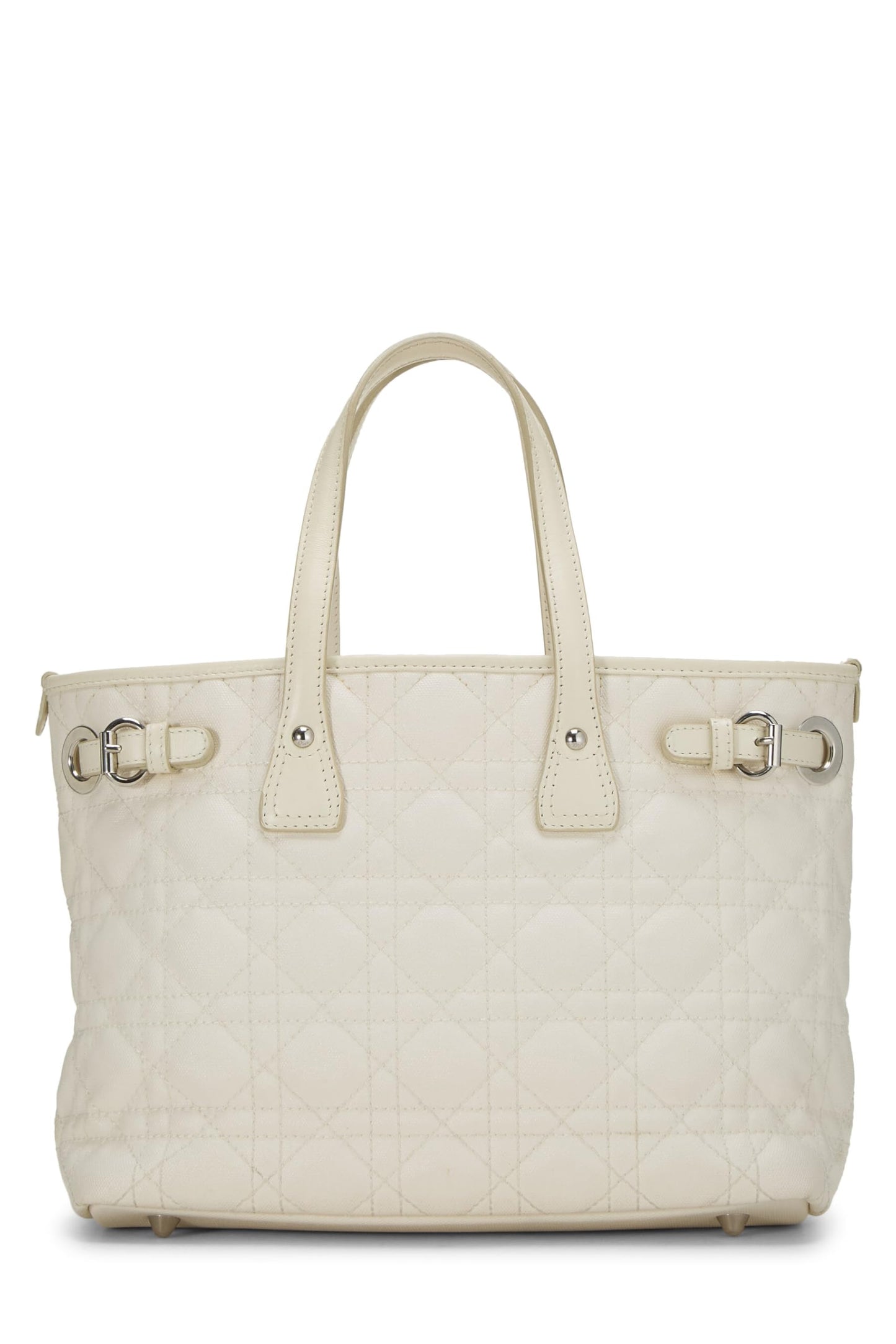 Dior,  White Cannage Coated Canvas Panarea Tote Small, White