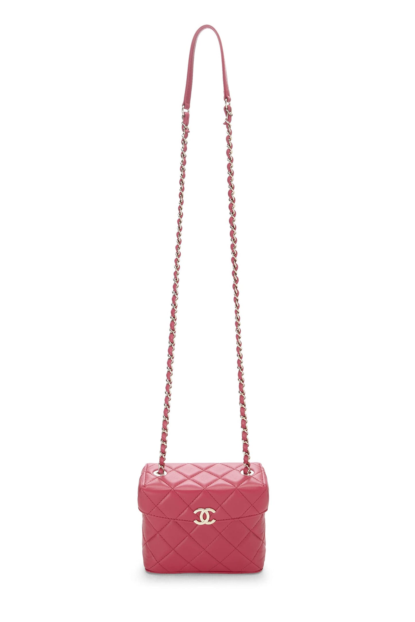 Chanel,  Pink Quilted Lambskin Box Bag Small, Pink