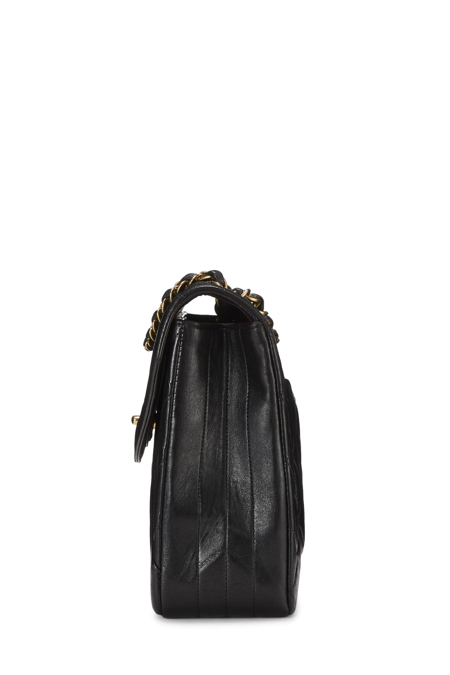 Chanel,  Black Quilted Lambskin Paris Limited Flap Medium, Black