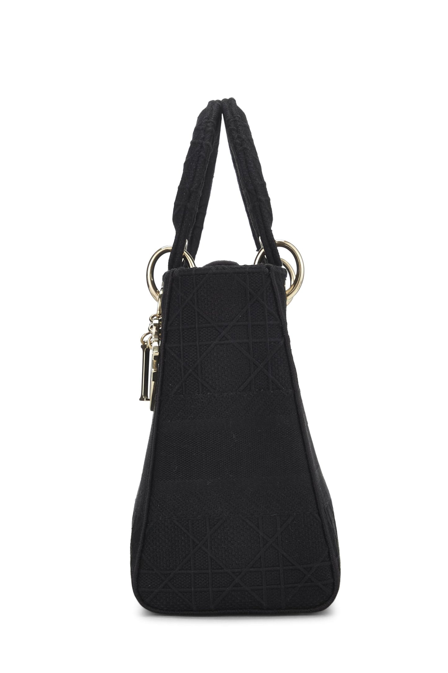 Dior,  Black Cannage Canvas Lady D-Lite Medium, Black