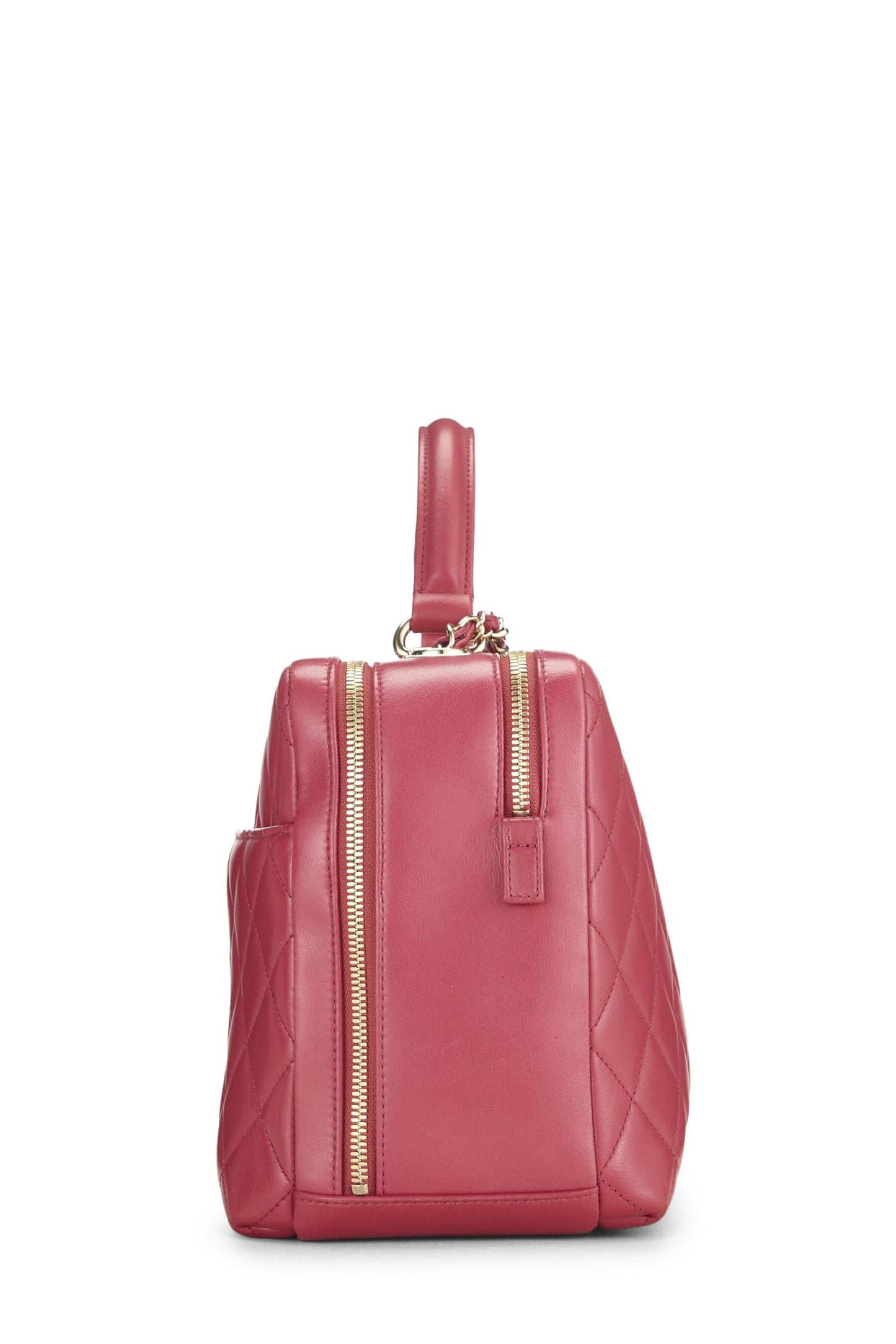 Chanel,  Pink Quilted Lambskin Trendy 'CC' Bowling Bag Large, Pink